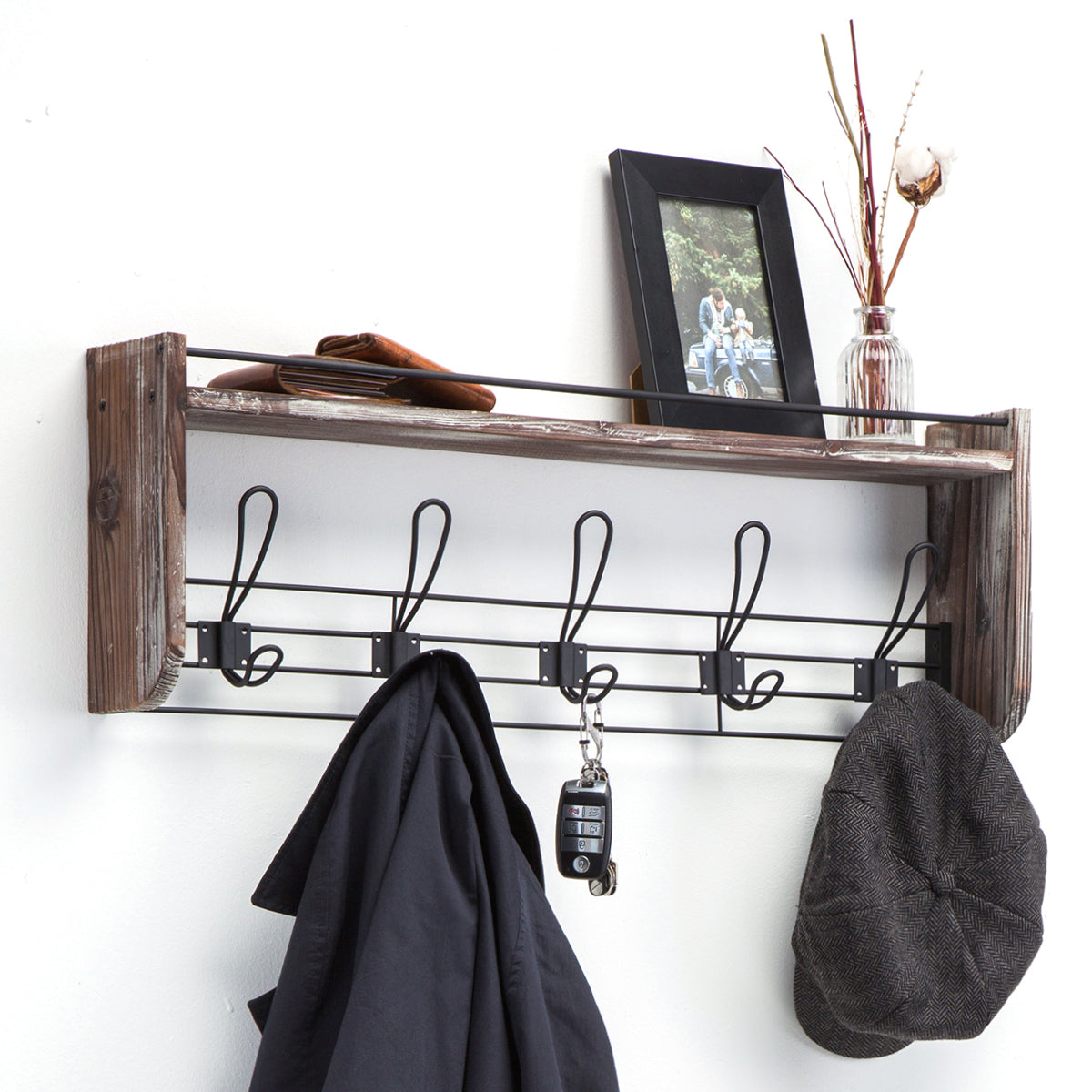 Jackcube Design Entryway Mensola Appendiabiti 5 Ganci 71 cm