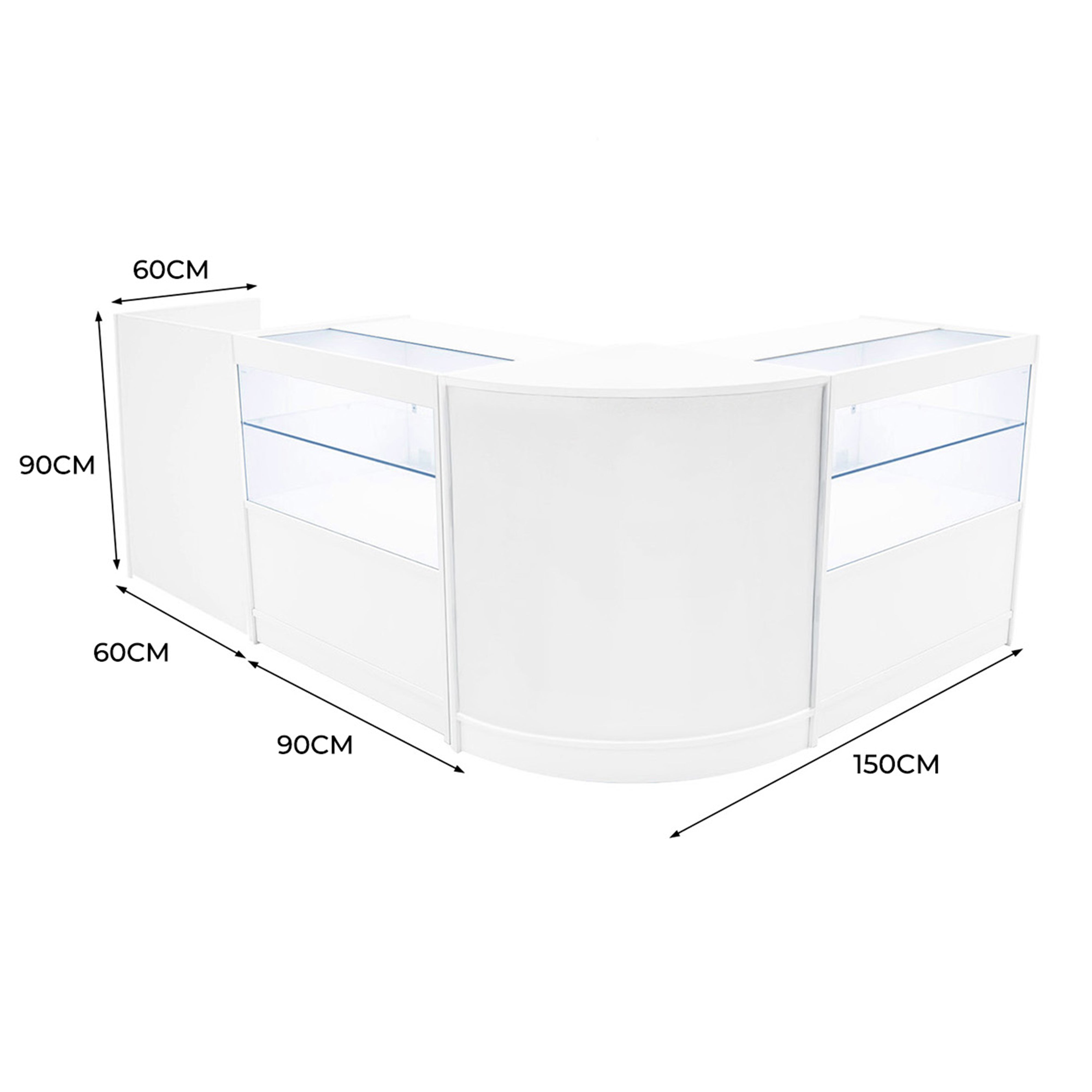 Q-Rax Banconi da Negozio Phoenix LED Bianco set CM60 TB60 2xC900