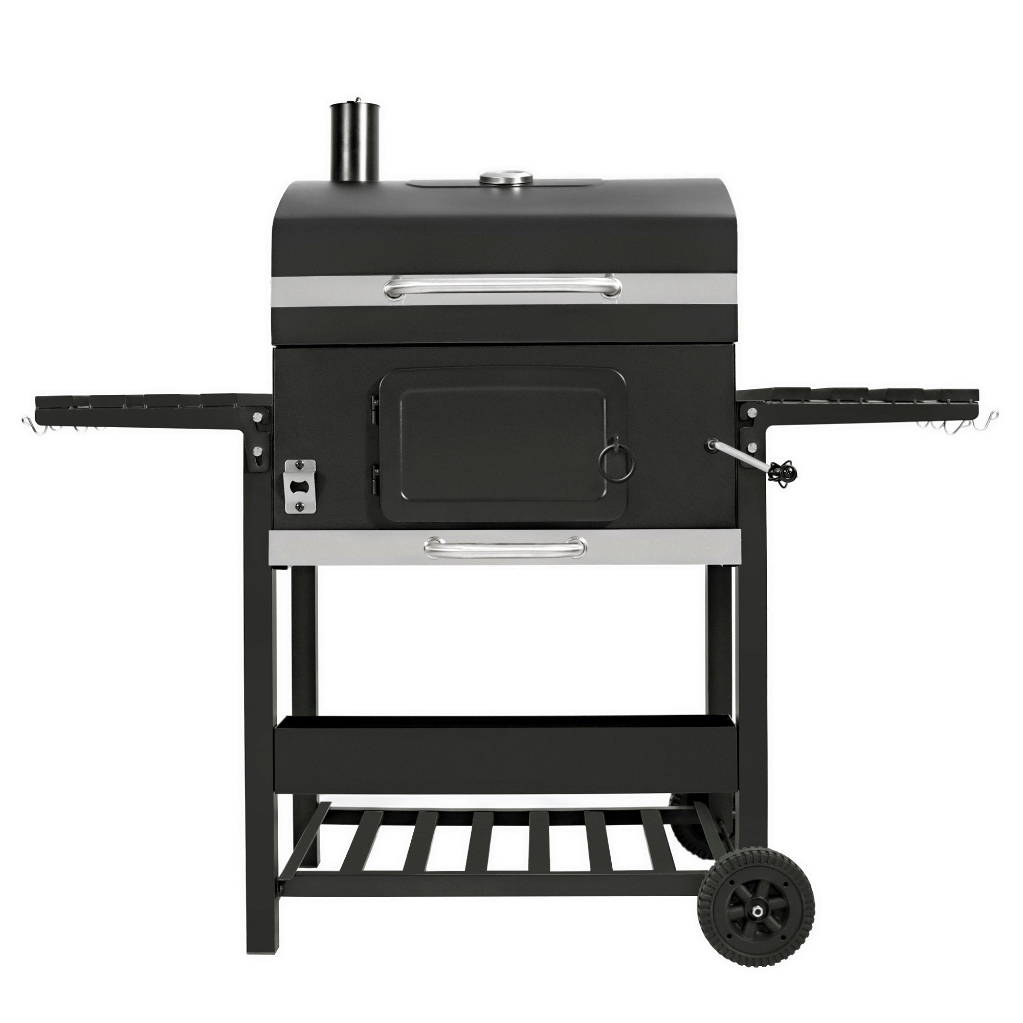 Q-Rax Barbecue Affumicatore XL Carbone Ghisa con Legna
