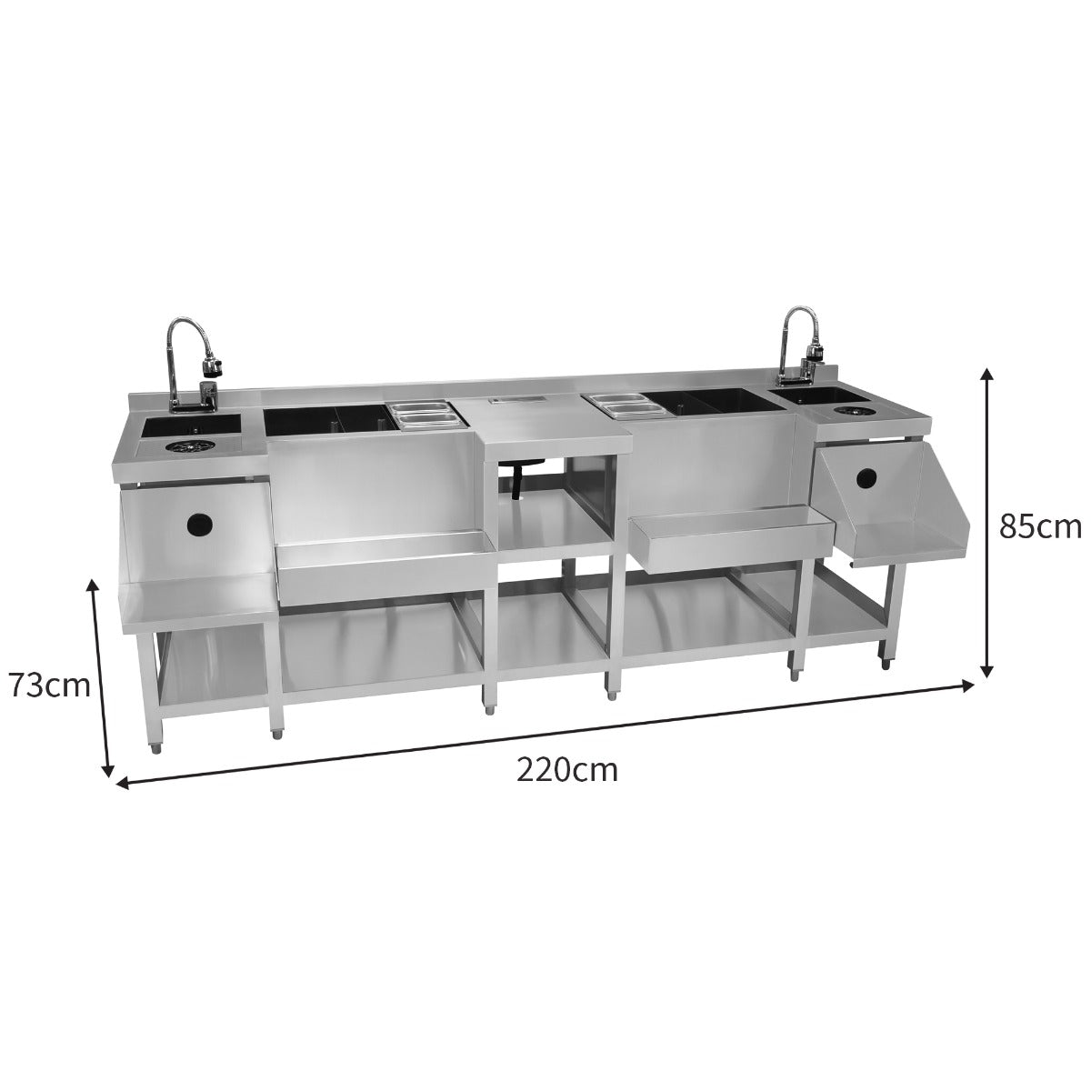 Q-Rax Twin Cocktail stazione bar inox compatta doppia