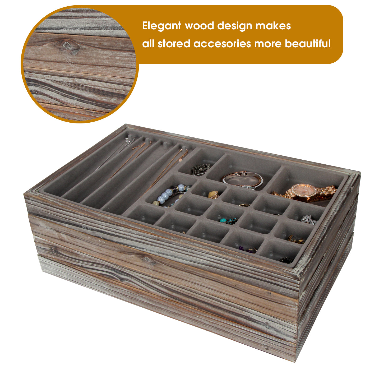 Jackcube Design Makeup & Jewelry Set 4 Vassoi Portagioielli Legno