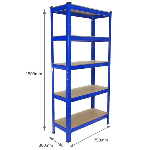 Q-Rax T-Rax Scaffale 75x30 cm Blu 2 Pezzi Portata 150 kg
