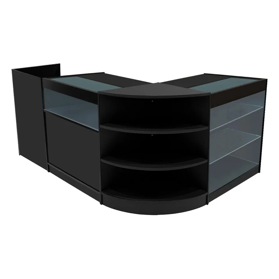 Q-Rax Hyperion set banconi negozio nero LED 4 pezzi