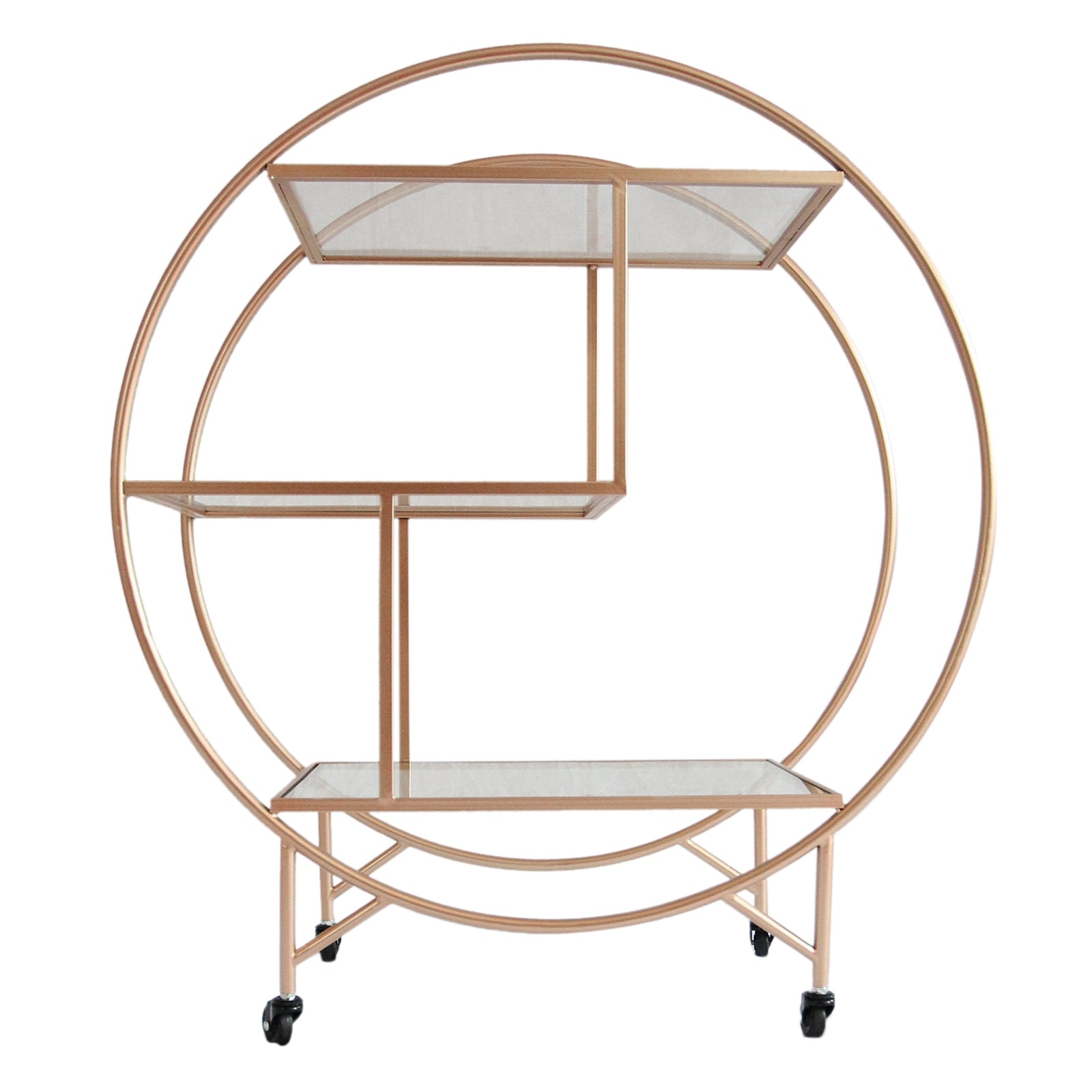 Q-Rax Carrello Bar Cocktail Grande Oro Rosato 3 Ripiani
