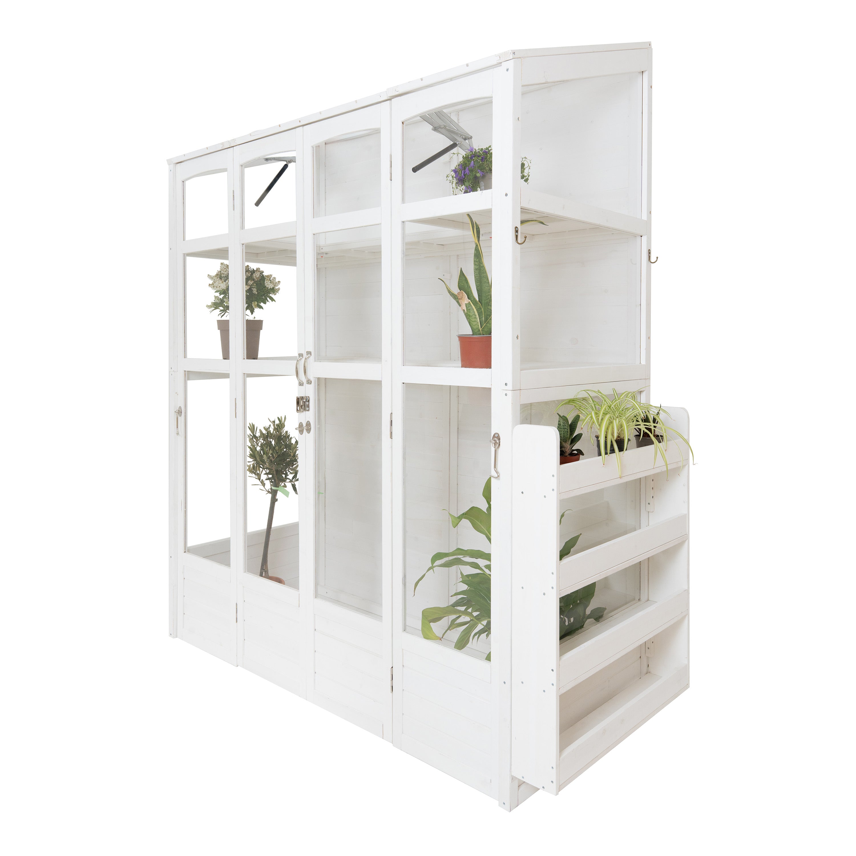 Q-Rax Serra Vittoriana Giardino Bianca 152x61cm Legno Ripiani