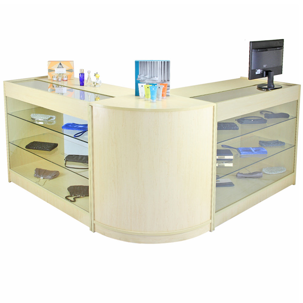 Q-Rax Banconi da Negozio Horizon Set 3 Pezzi Acero Vetrina