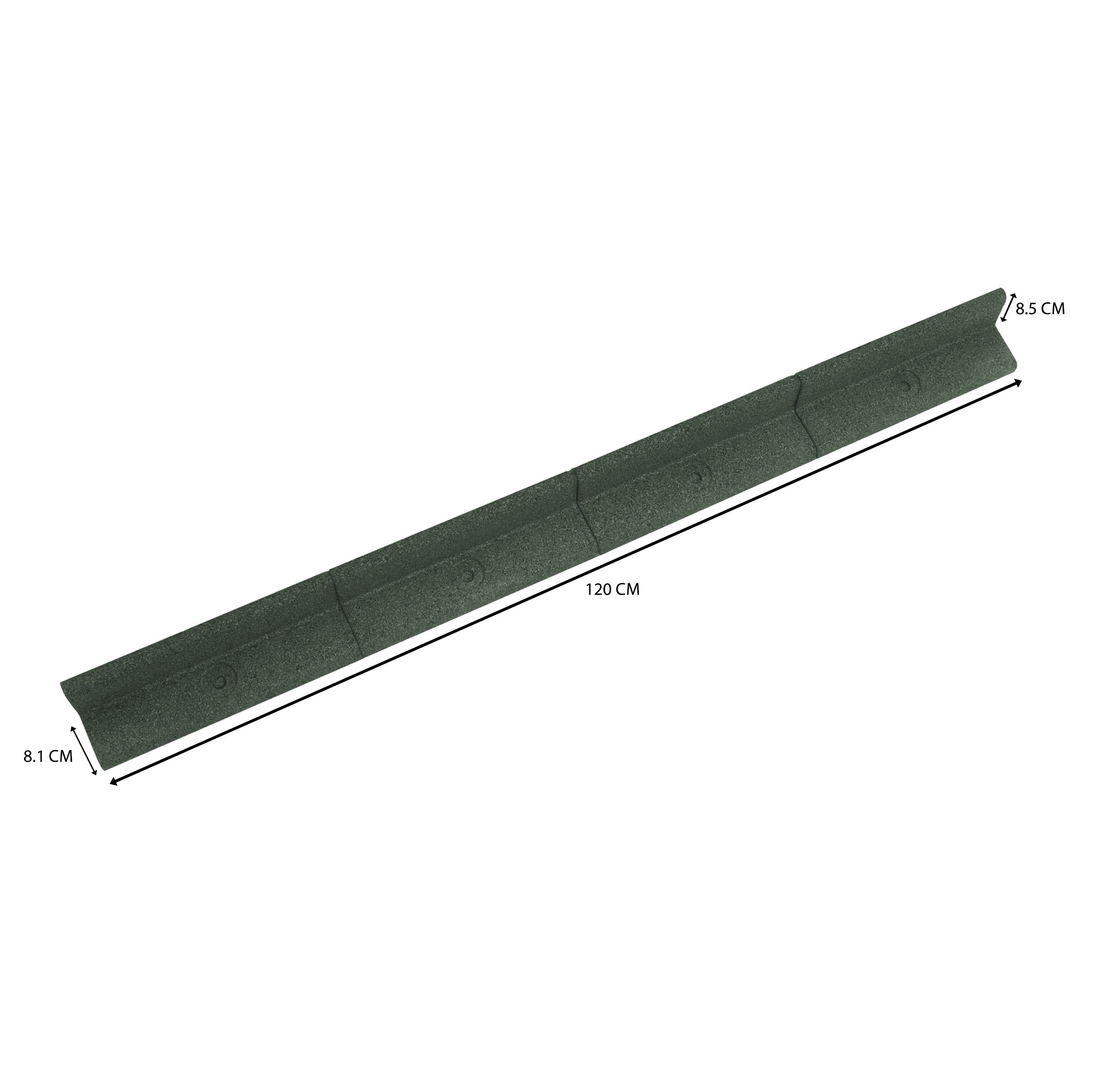 Q-Rax Bordura Giardino Flessibile Verde 6x1,2m Gomma UV
