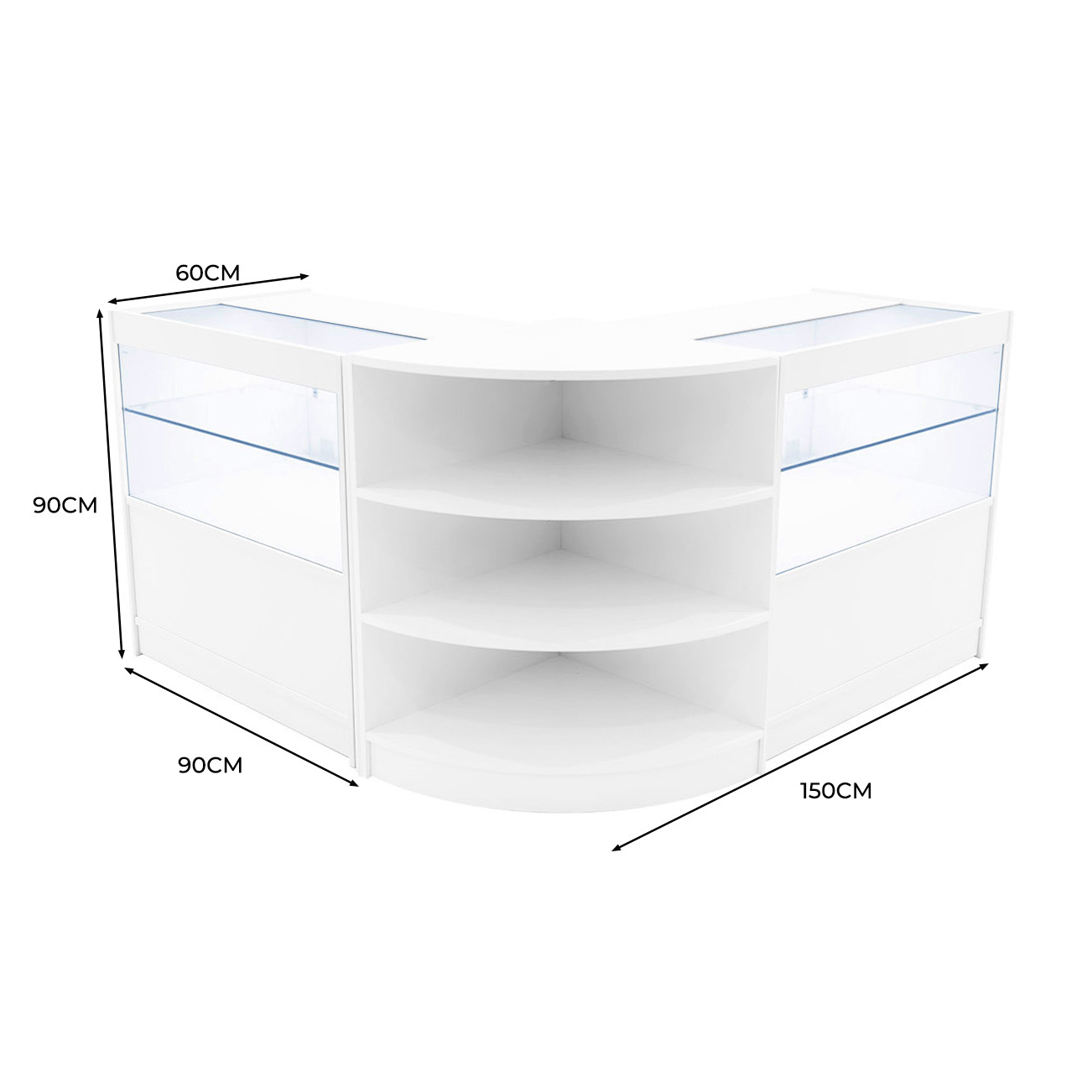 Q-Rax Andromeda C900+LM60 Bancone Negozio Bianco LED