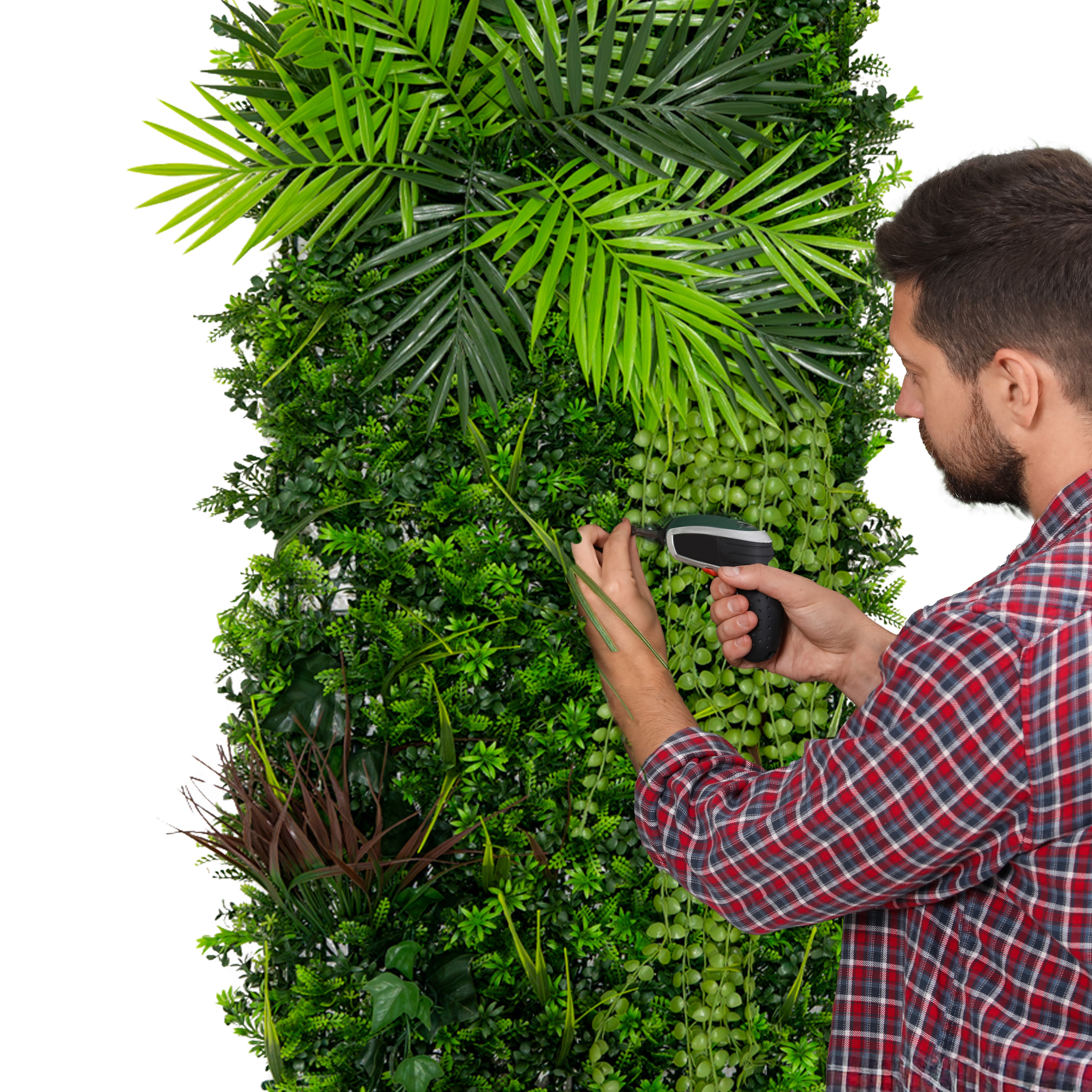 Q-Rax Piastrelle Parete Verde Artificiale 50x150 cm 2 Pezzi