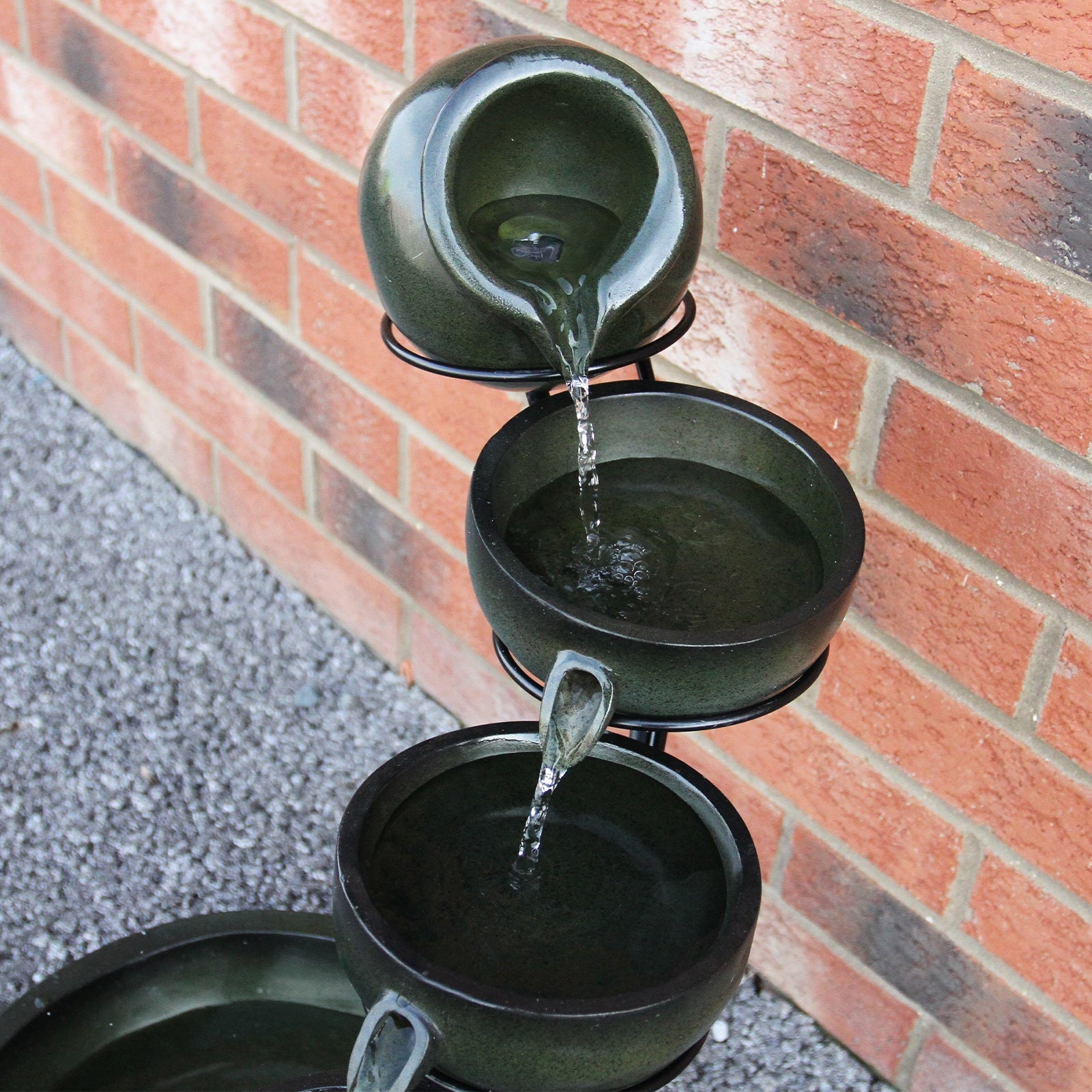 Q-Rax Fontana Solare a Cascata fontana verde 56 cm