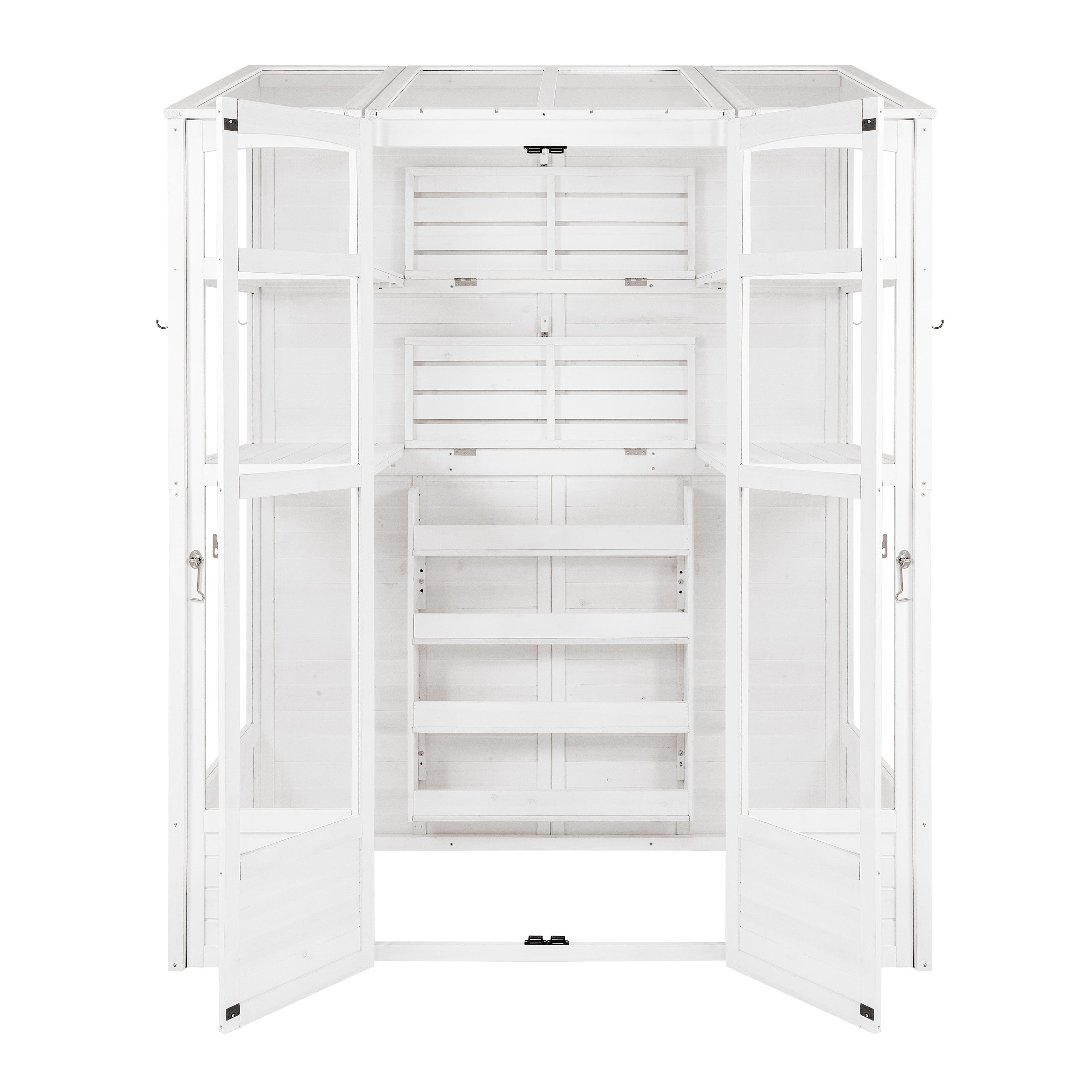 Q-Rax Serra Vittoriana Giardino Bianca 152x61cm Legno Ripiani