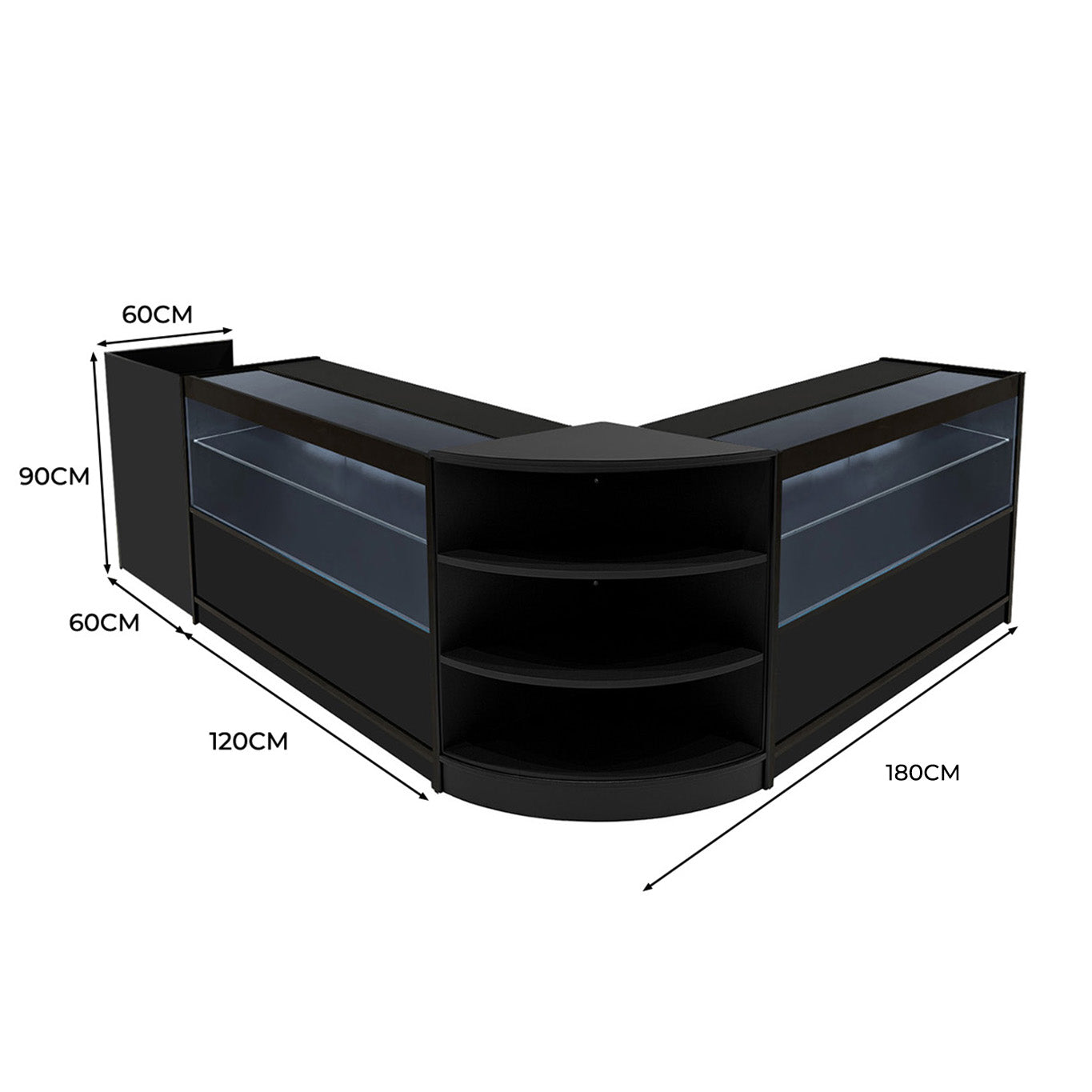 Q-Rax Eclipse Set 2 Banconi C1200 LM60 TB60 Nero LED