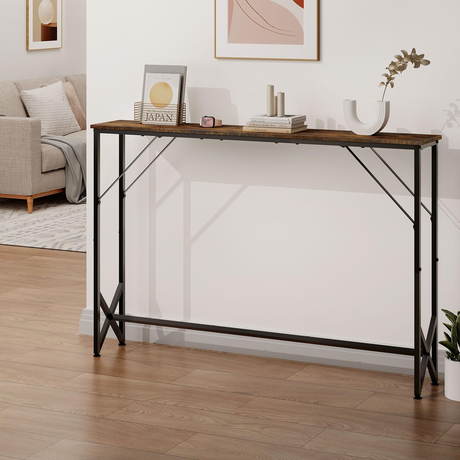 Meltrck Tavolo Consolle 120x20x80 Vintage Salvaspazio Legno