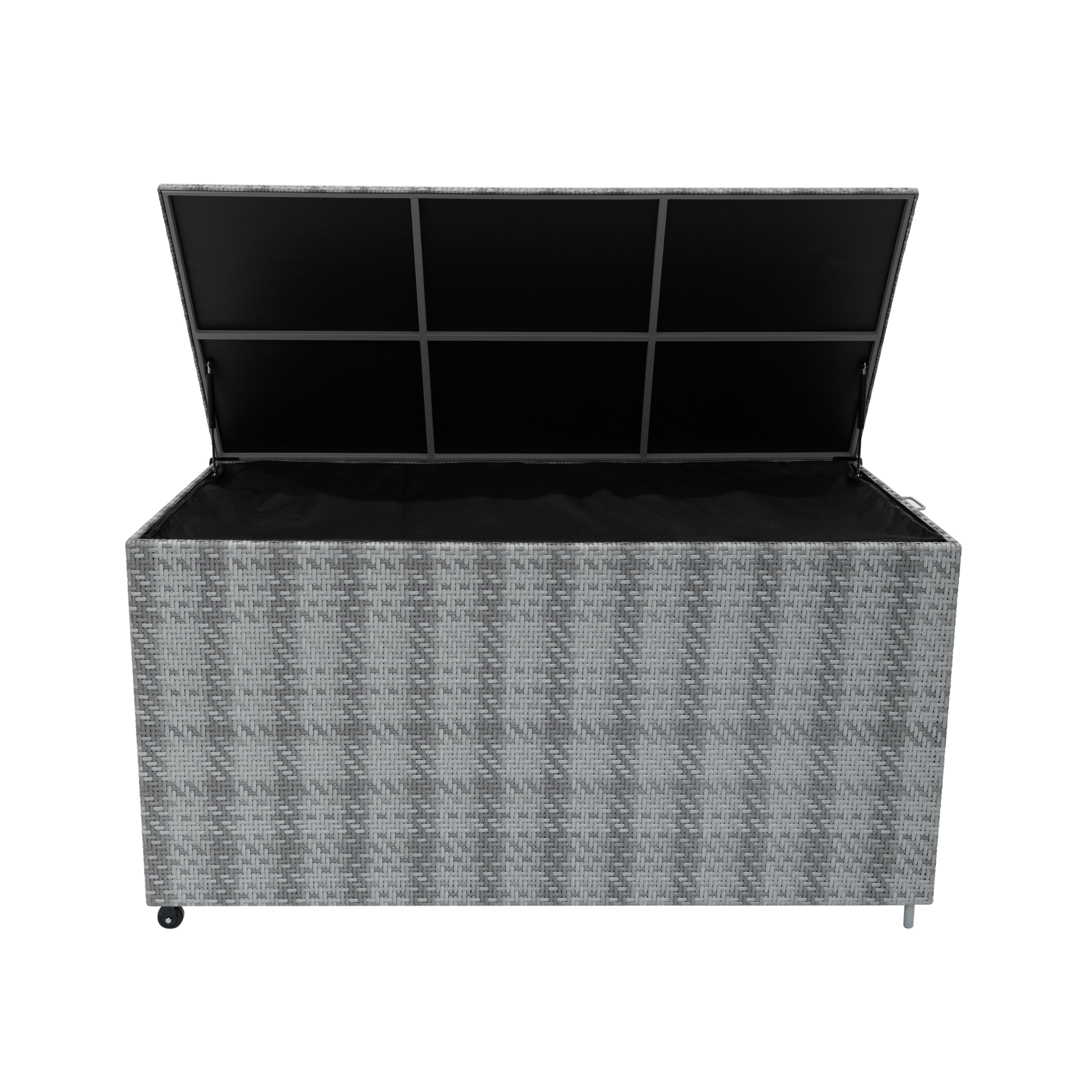 Q-Rax 700L baule rattan grigio cuscini esterno
