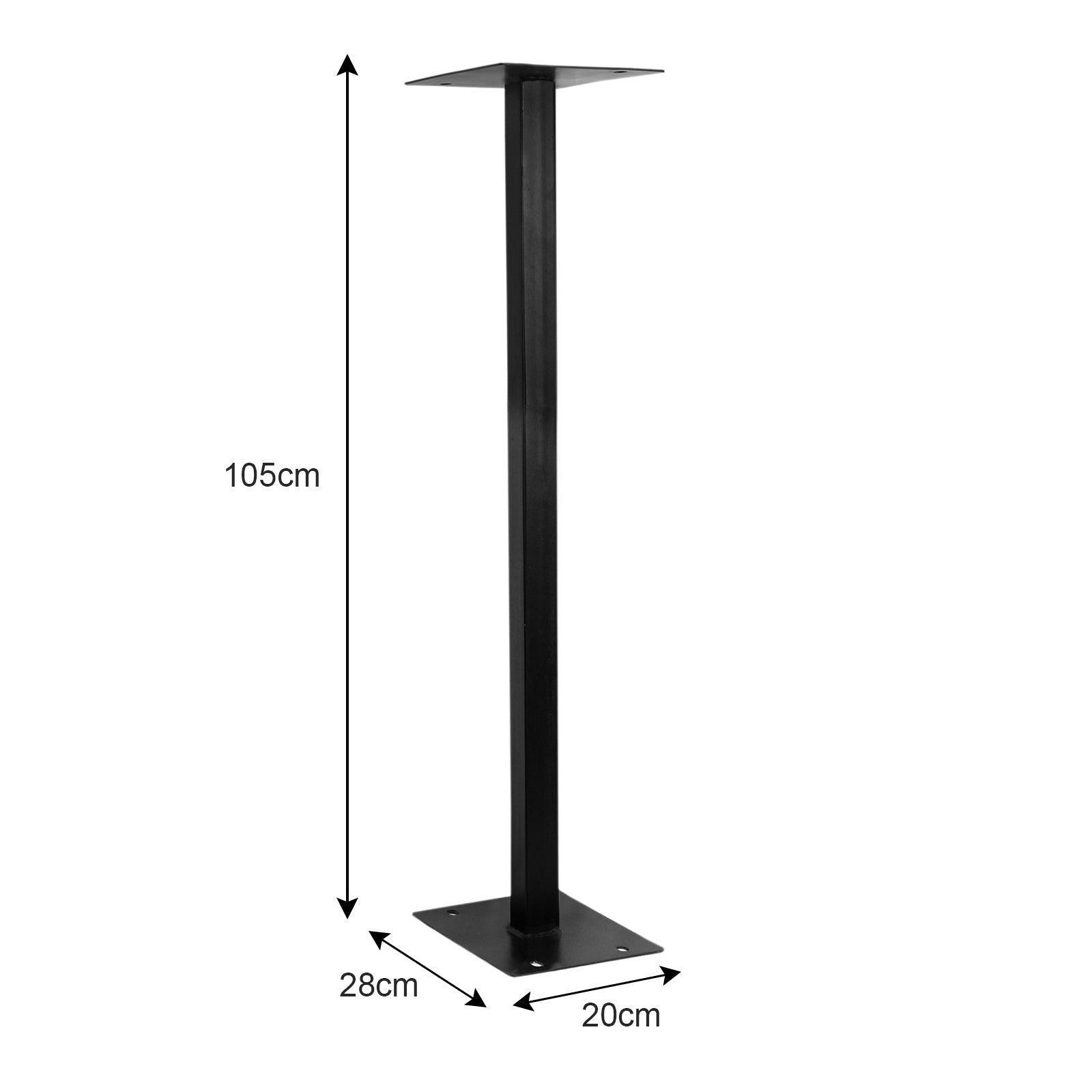 Q-Rax Piedistallo Cassetta Postale Ferro Nero 105 cm