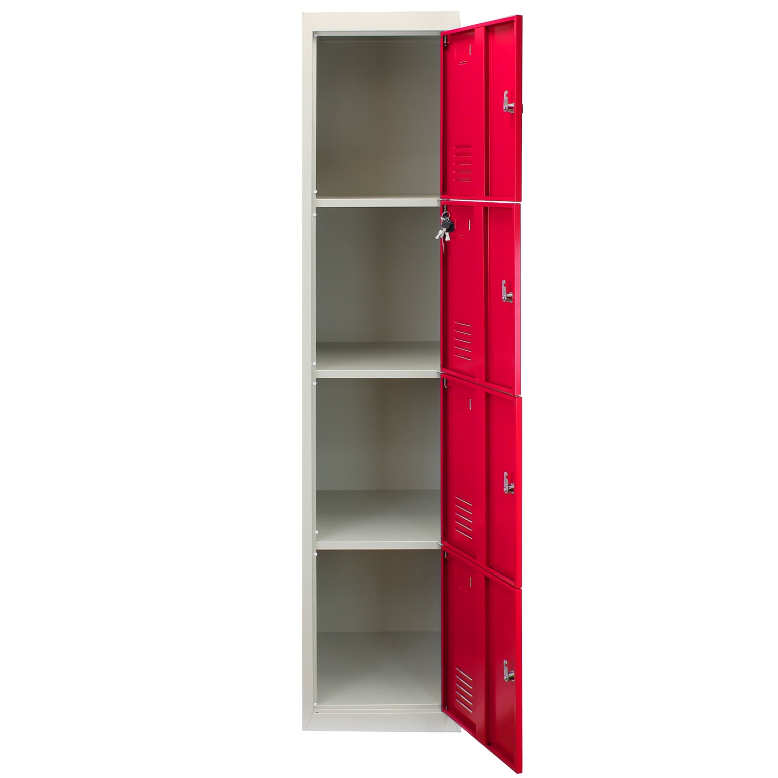 Q-Rax Strumenti da Banco 3 Armadietti 4 Porte Rosse 180 cm acciaio