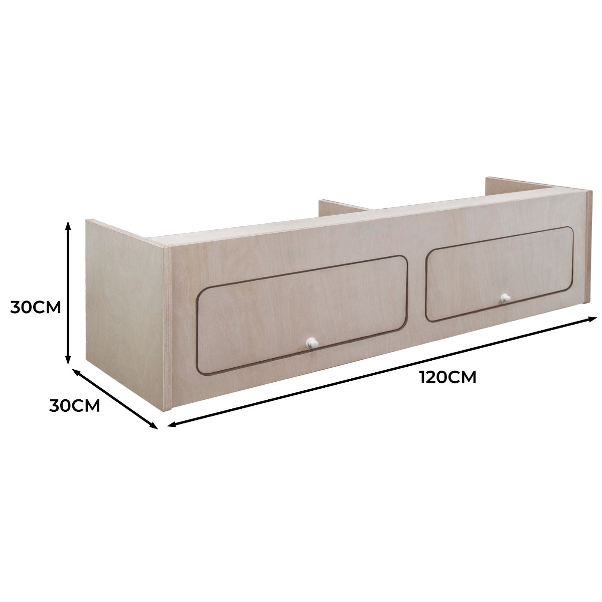 Q-Rax 120x30x30 cm armadio camper pensile in compensato 2 ante