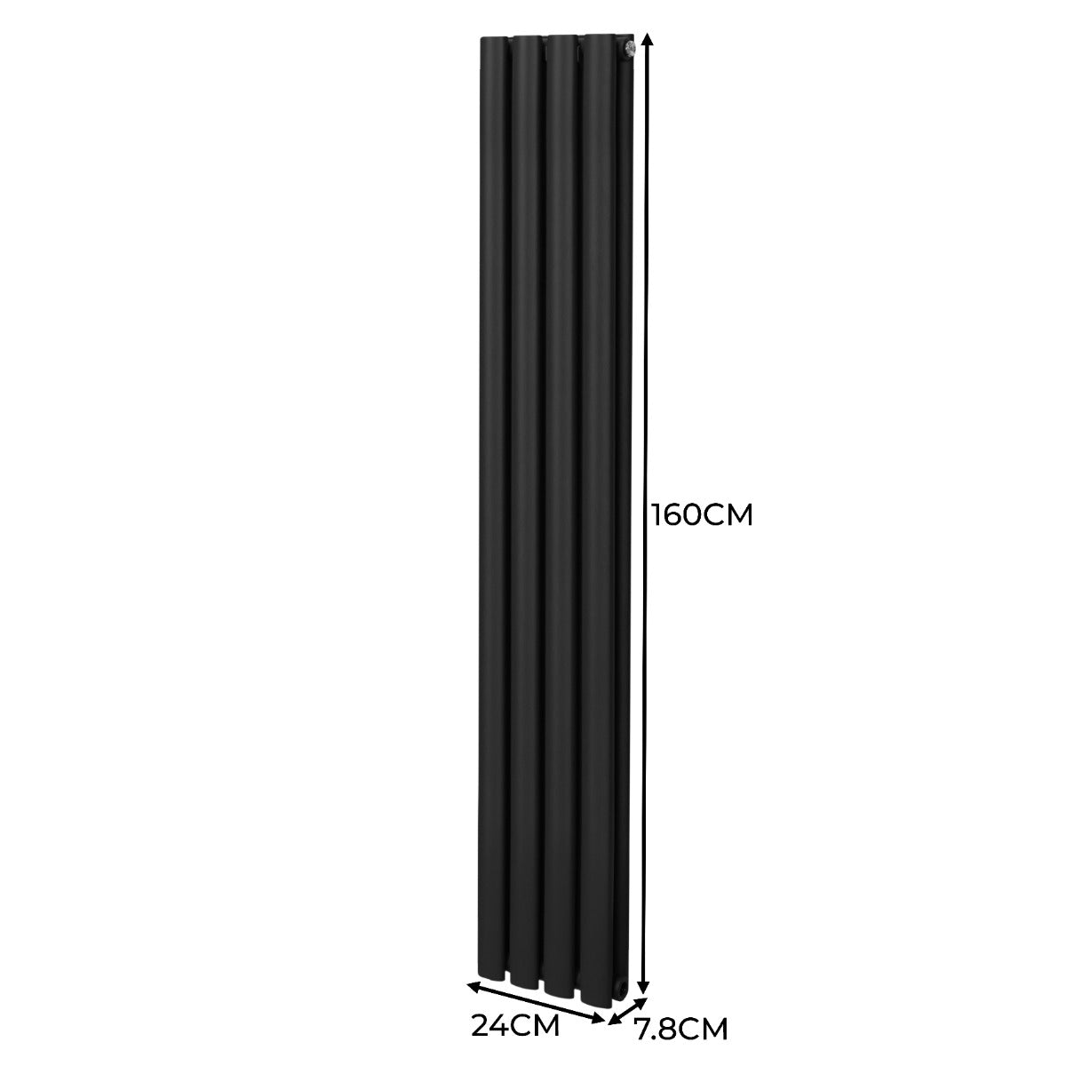 Q-Rax Radiatori Tradizionali colonna ovale 1600x240 nero TRV