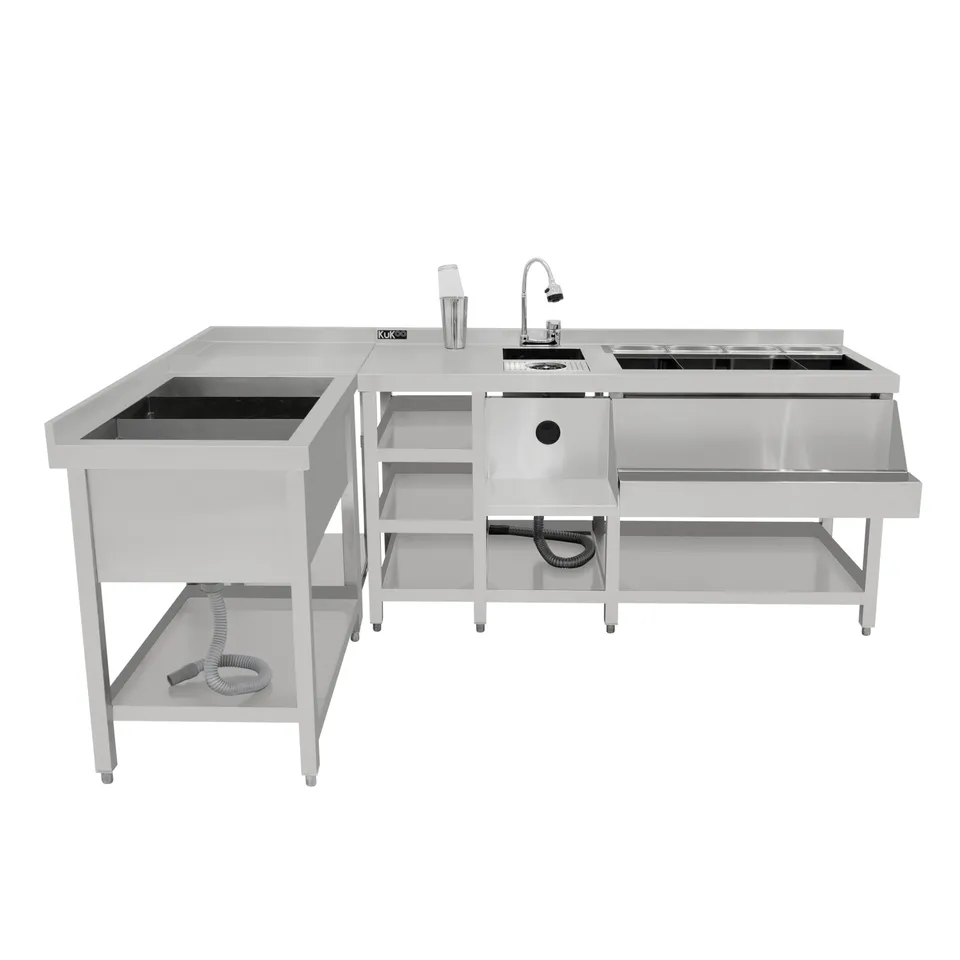 Q-Rax Postazione Cocktail Modulare Acciaio Inox con Ghiaccio