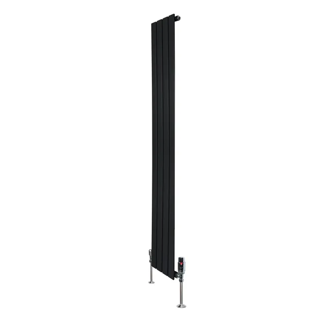 Q-Rax Radiatore Verticale Nero 1600x280mm con Valvole