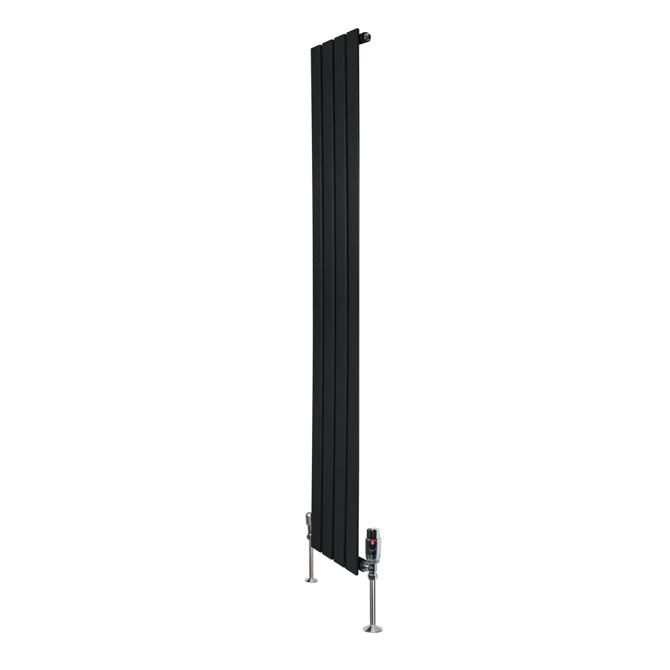 Q-Rax Radiatore Verticale Nero 1600x280mm con Valvole