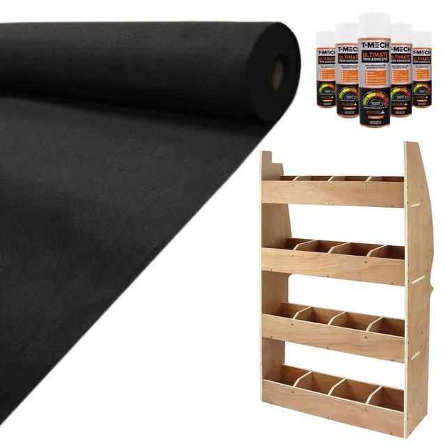 Q-Rax Tappezzeria Nera 11m2 + Scaffale Berlingo II Legno