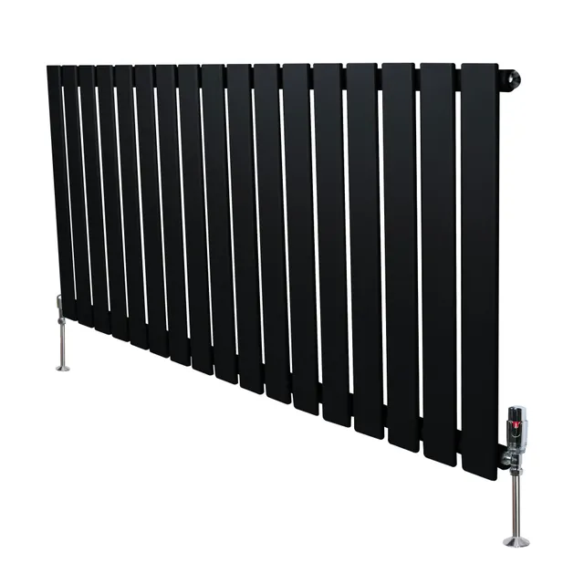 Q-Rax Radiatore Piatto Monocolonna 600x1190 mm Nero Valvole