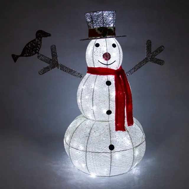Q-Rax Pupazzo di Neve Luminoso da Esterno 100 LED Bianco Freddo