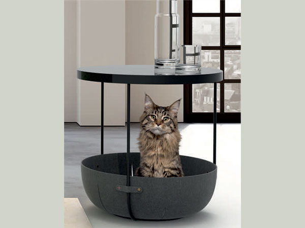 Officinanove Birba coffee table acciaio cesta cuoio