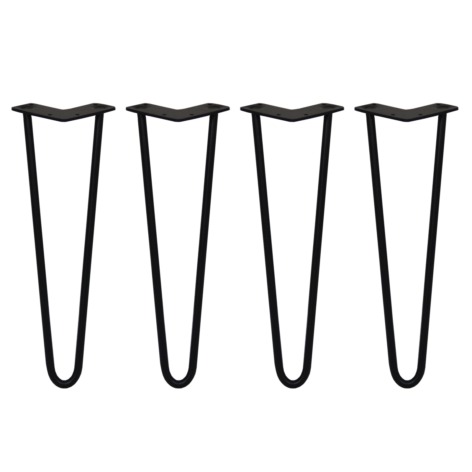 Q-Rax Gambe Tavolo a Forcina 40,6cm Nero 12mm 2 Rebbi 4pz