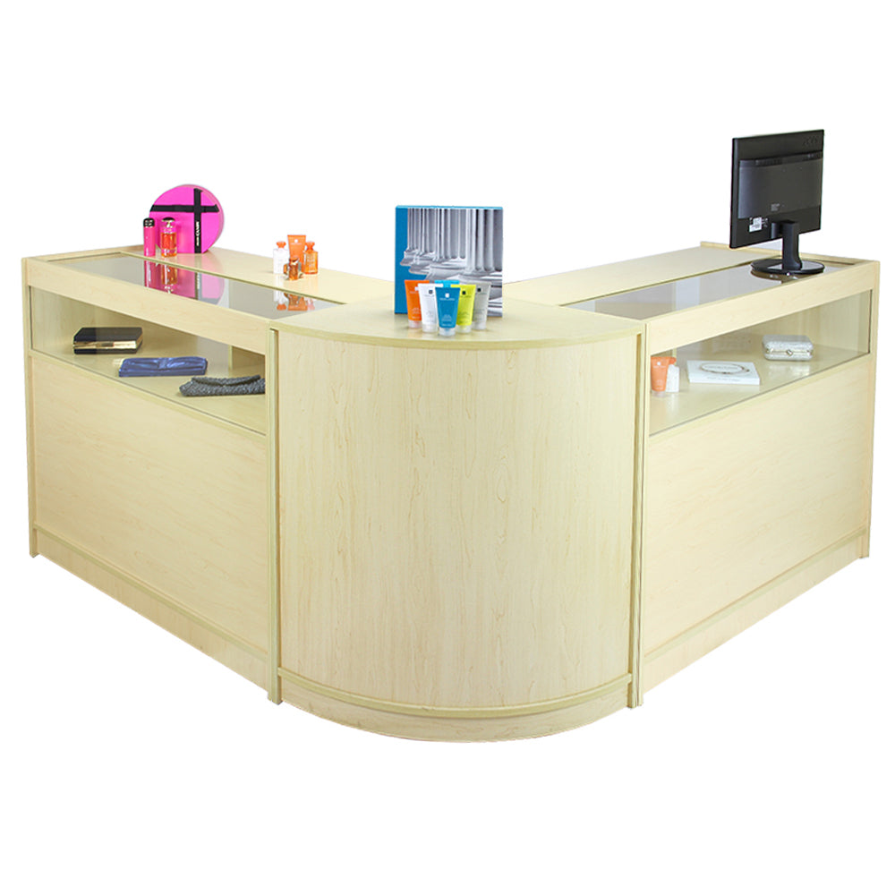 Q-Rax Fusion set 3 banconi da negozio vetrina acero laminato