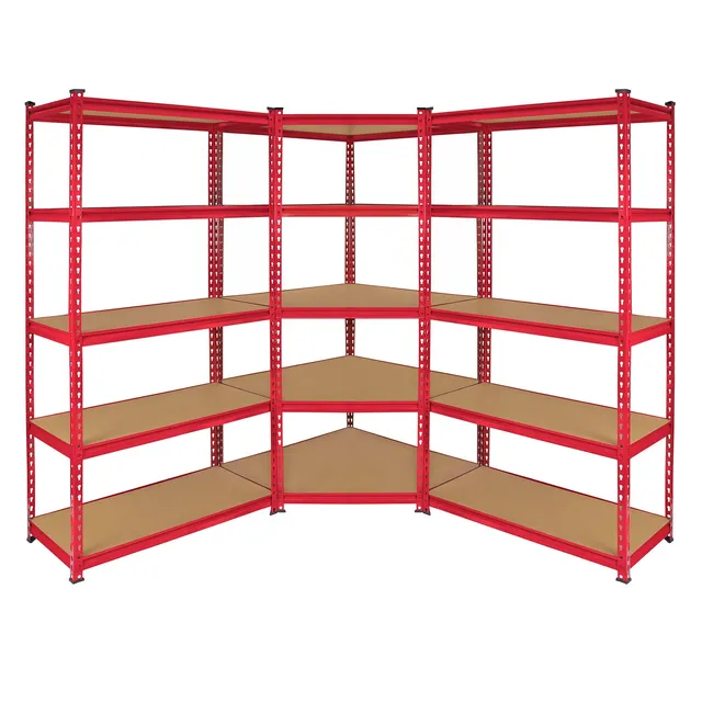 Q-Rax Scaffali da Garage Set 3 Pezzi Angolare Scaffale Metallo 360 kg