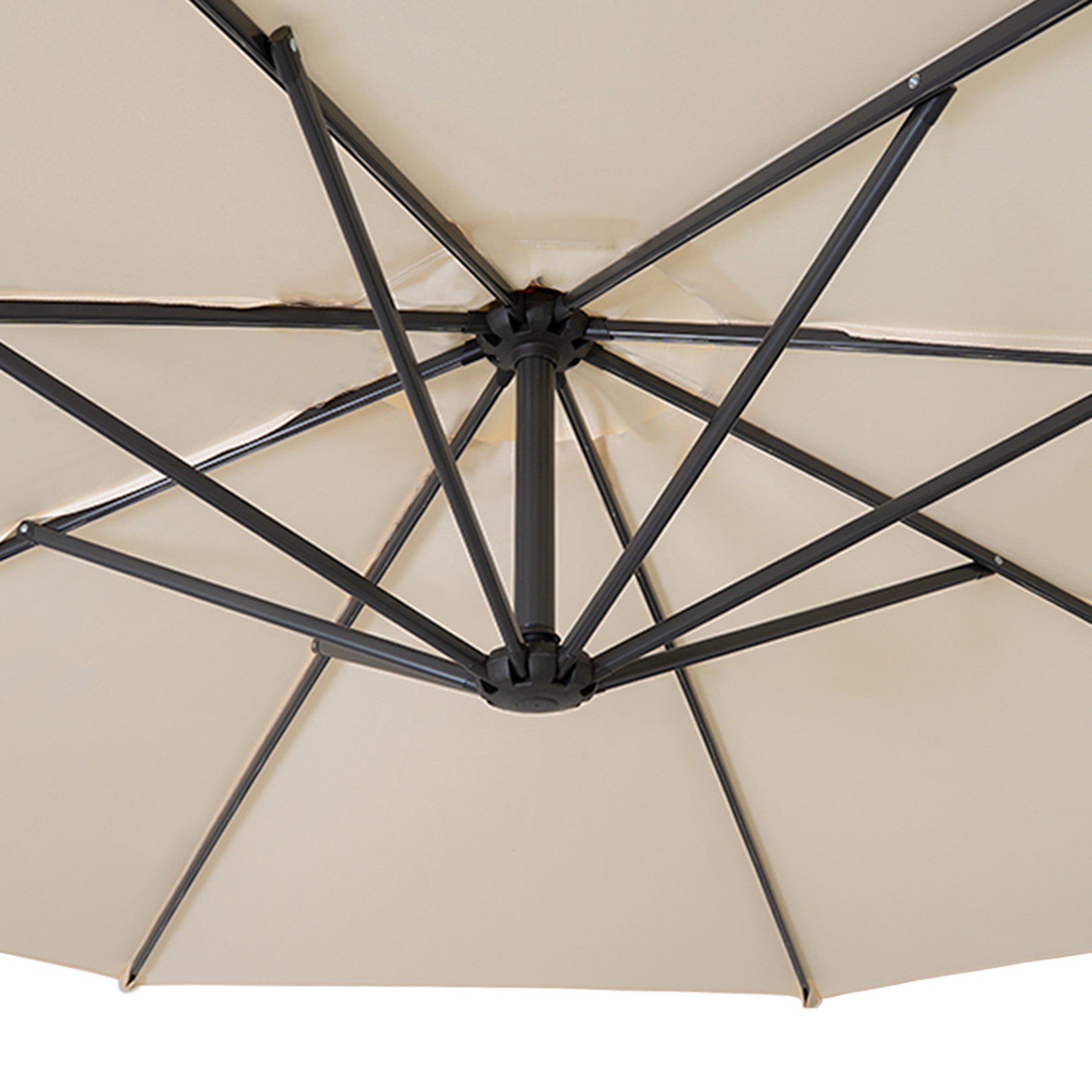 Q-Rax Ombrellone Decentrato 3m Cream con Base