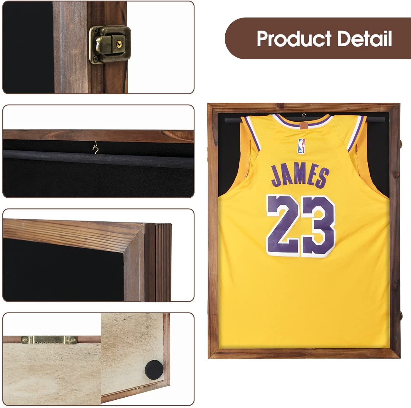 Jackcube Design Display Teca Maglia Sportiva Legno Rustico 81 cm