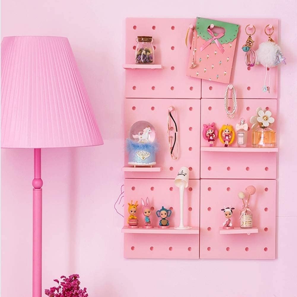 HGYZE Pioli per Pareti con Ripiani e Ganci Scaffale Rosa 4 Pezzi 22 cm