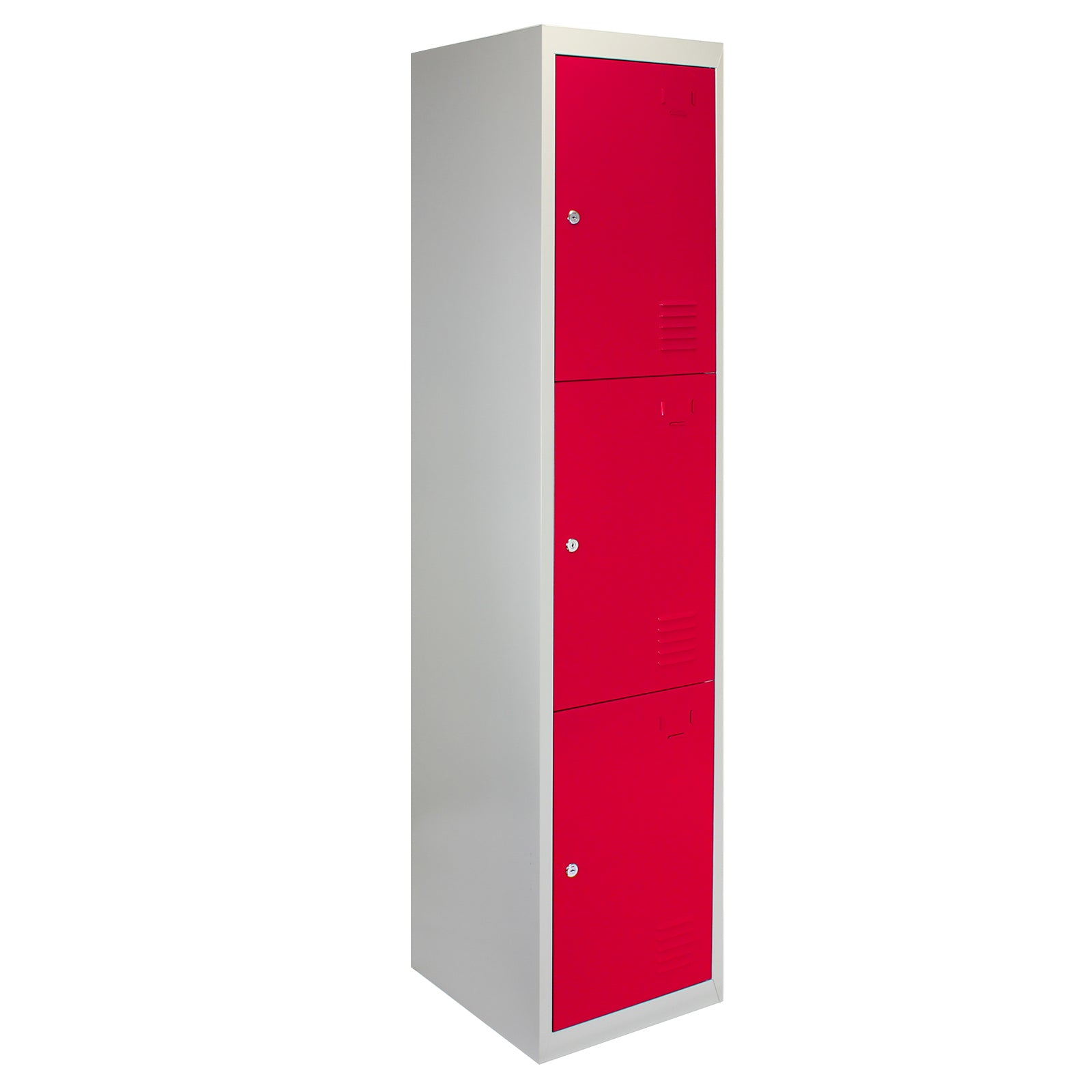 Q-Rax Strumenti Banco 3 Armadietti Acciaio 3 Porte Rosse 180cm