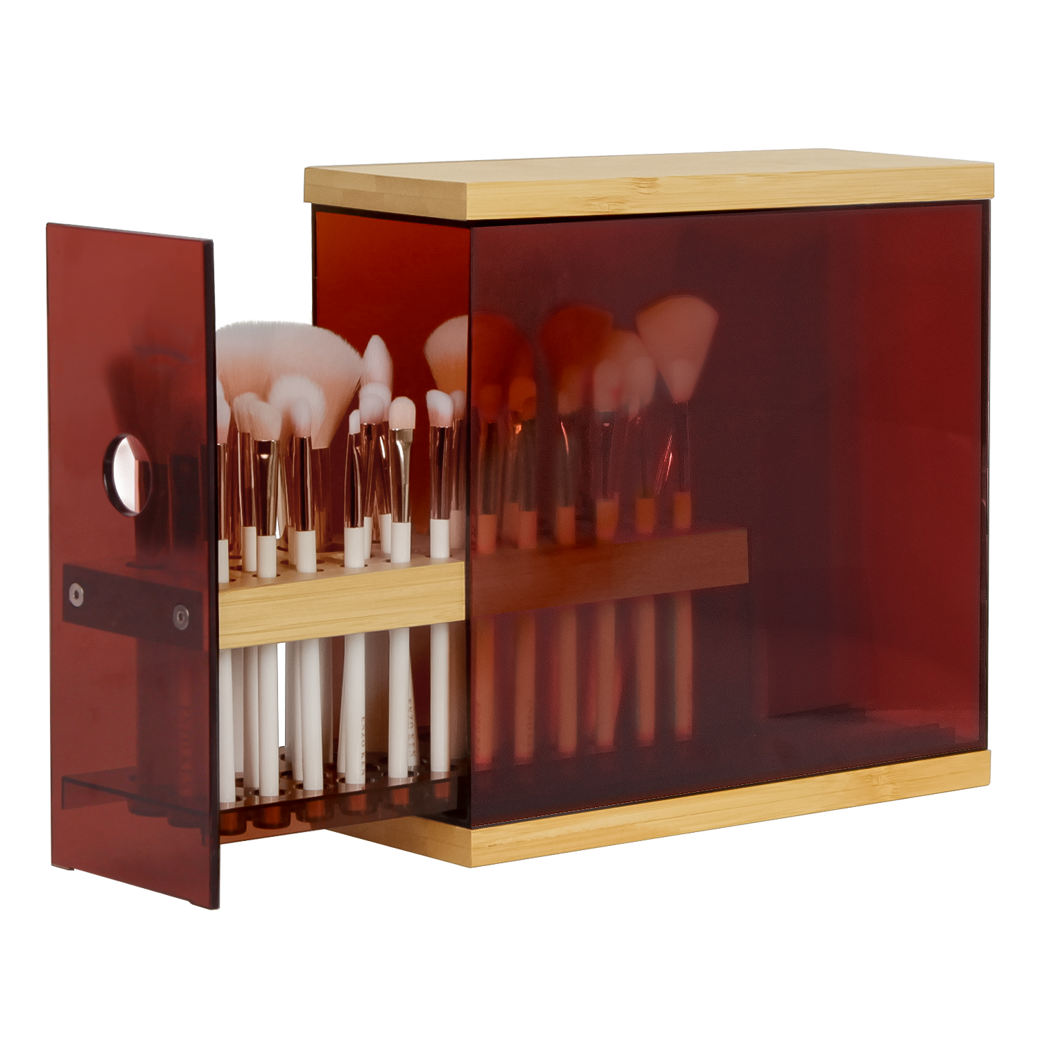 Jackcube Design portapennelli bamboo 29 fori marrone trasparente