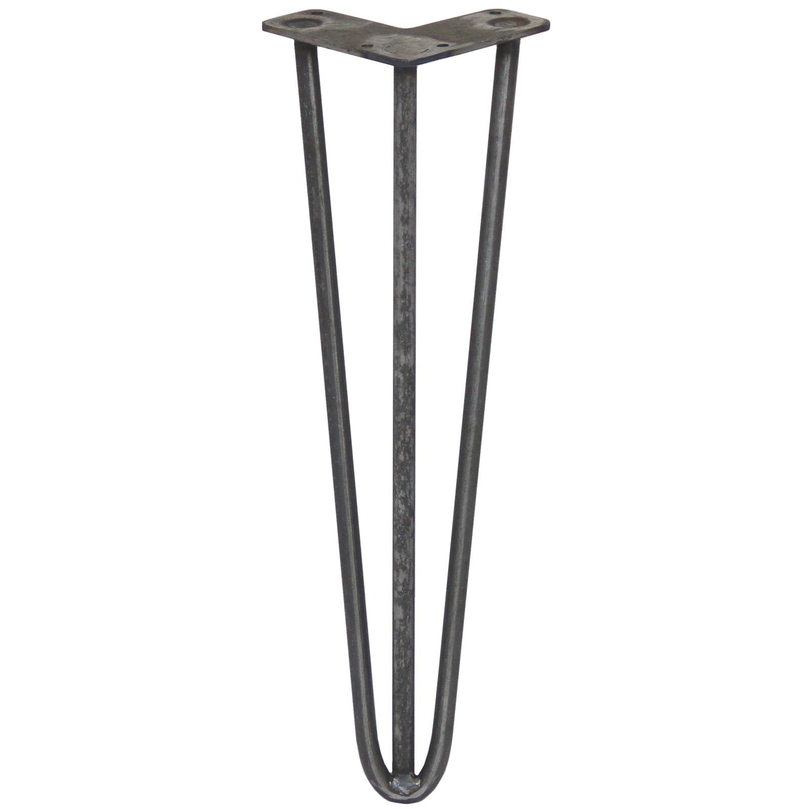 Q-Rax Gambe Per Tavoli Forcina 40,6cm 3 Rebbi Acciaio Naturale 4pz