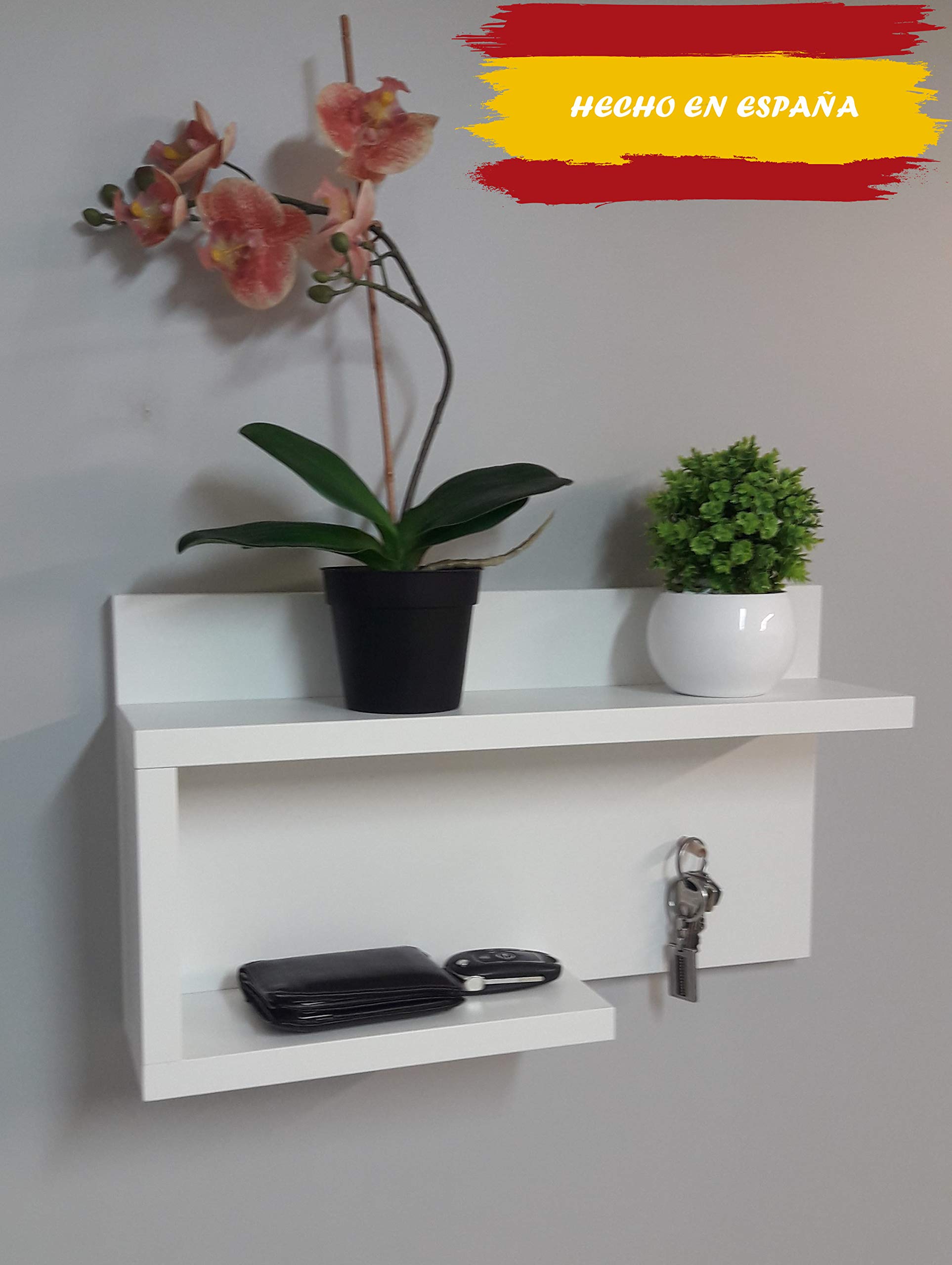 Henor Scaffali organizer ingresso legno bianco 45 cm