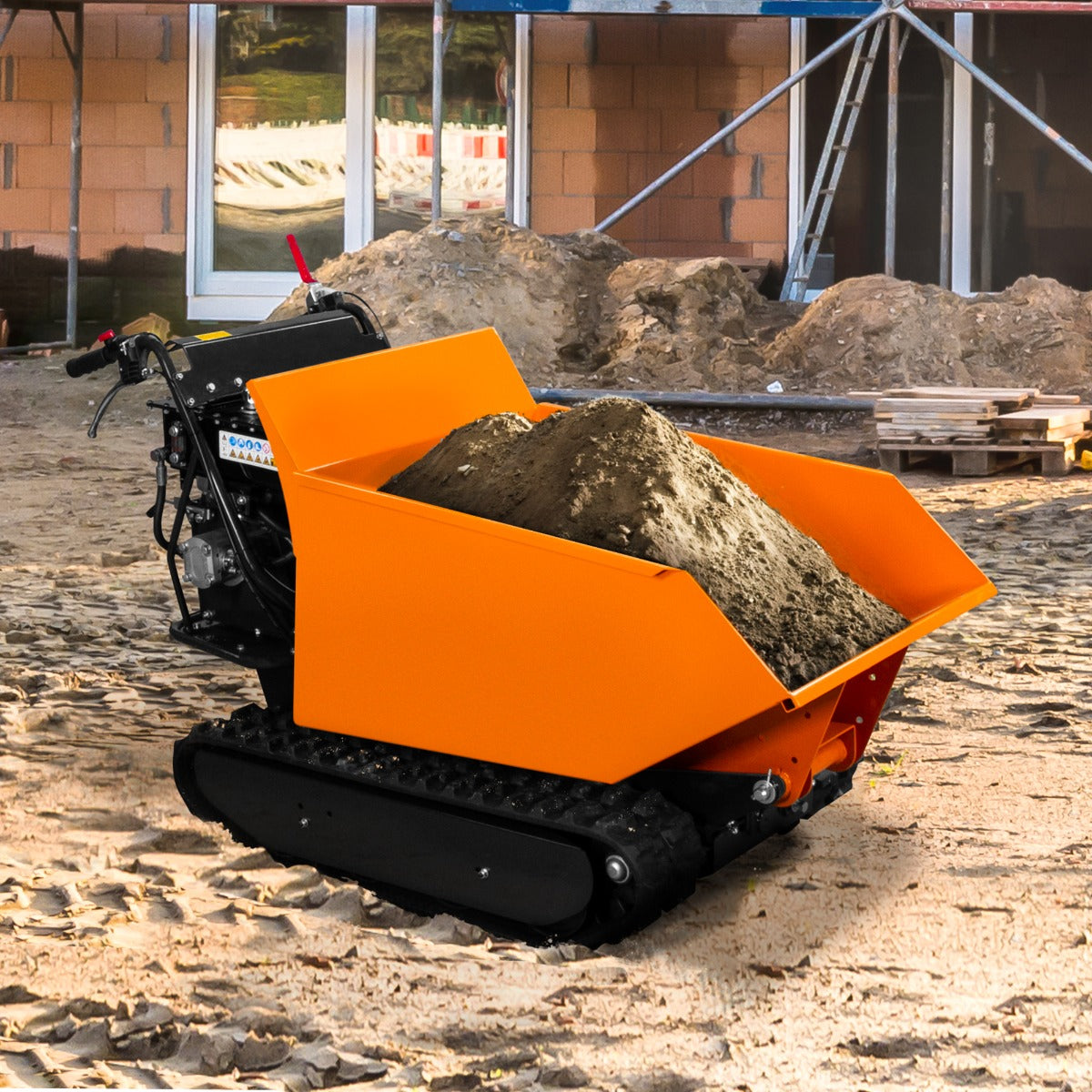Q-Rax Dumper Cingolato Benzina Cassone Ribaltabile 500kg
