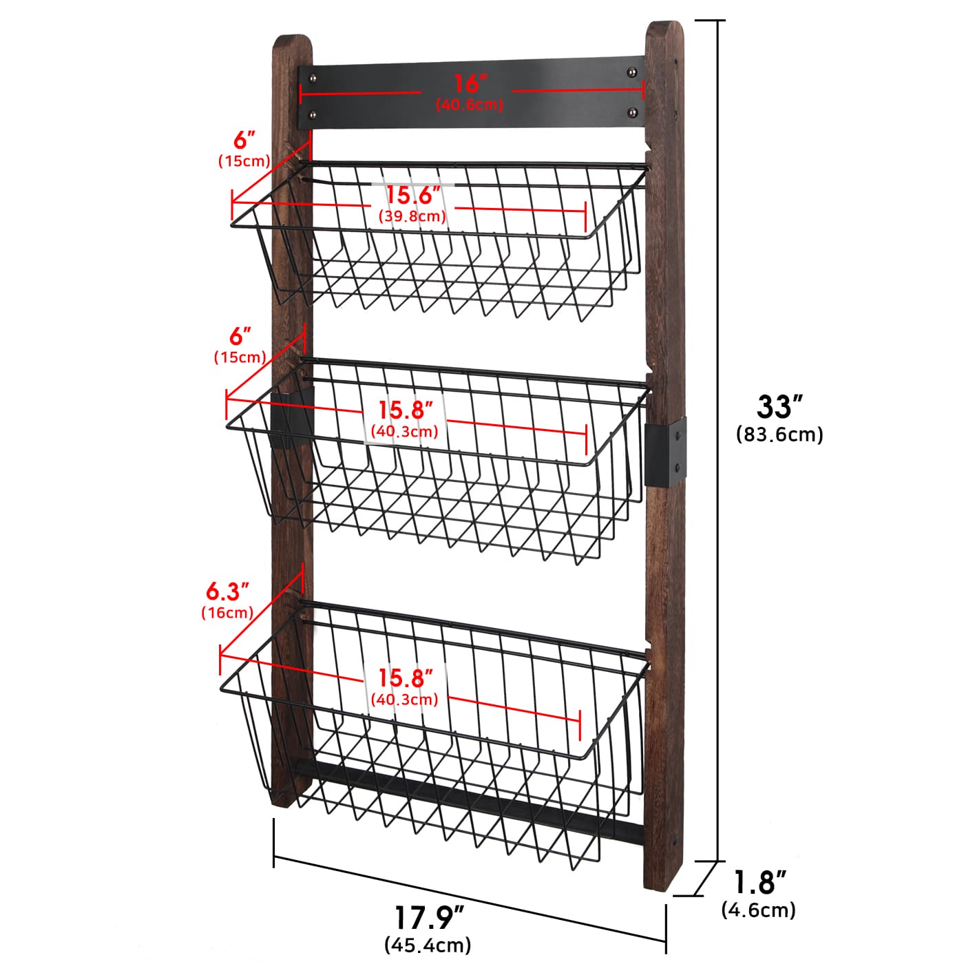 Jackcube Design Kitchen 3 Tier portafrutta parete 3 cestelli