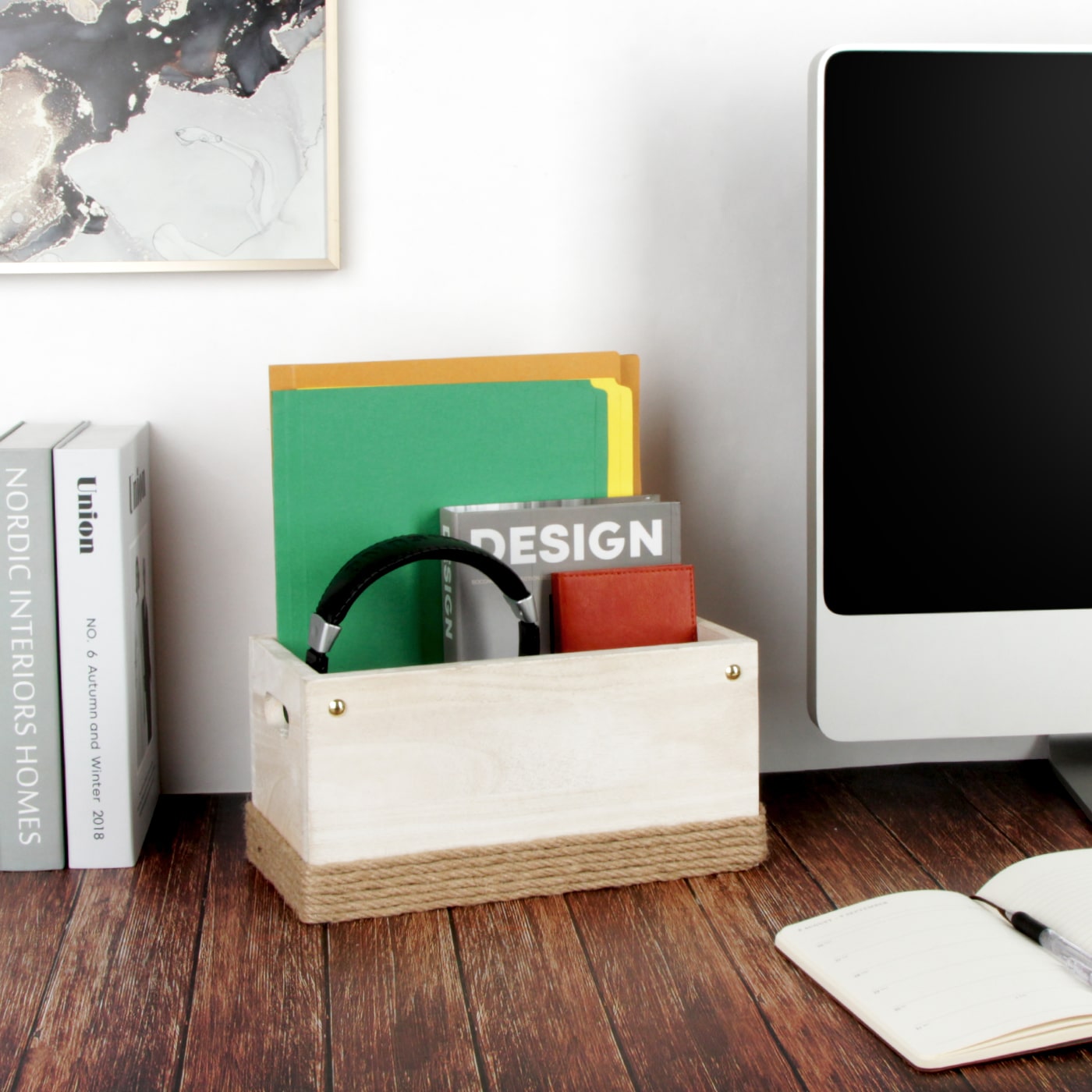 Jackcube Entryway Portalettere Legno Bianco da Tavolo