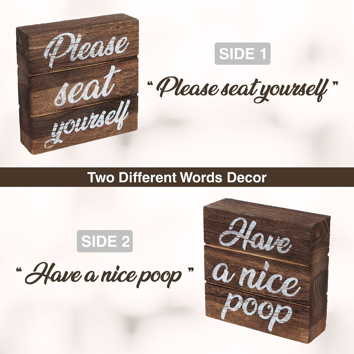 Jackcube Design Bathroom Targa Bagno Legno Bifacciale 13 cm