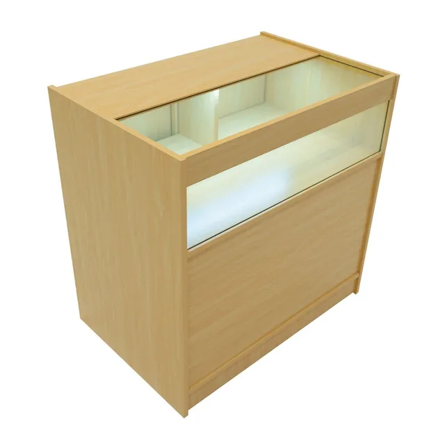 Q-Rax Banconi da Negozio Bancone B900 LED Acero Vetro Serratura