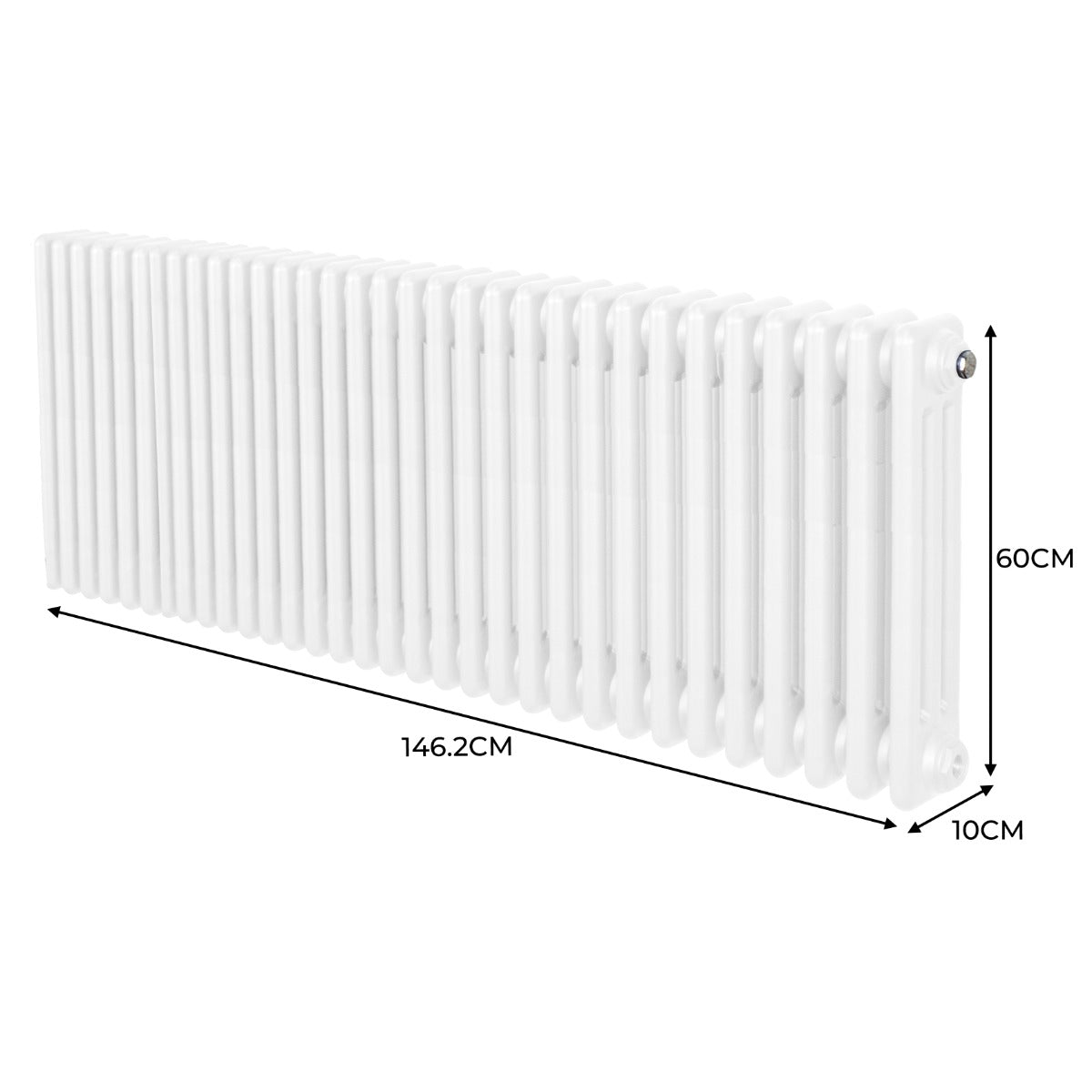 Q-Rax Radiatore 3 Colonne 600x1462 mm Bianco Acciaio