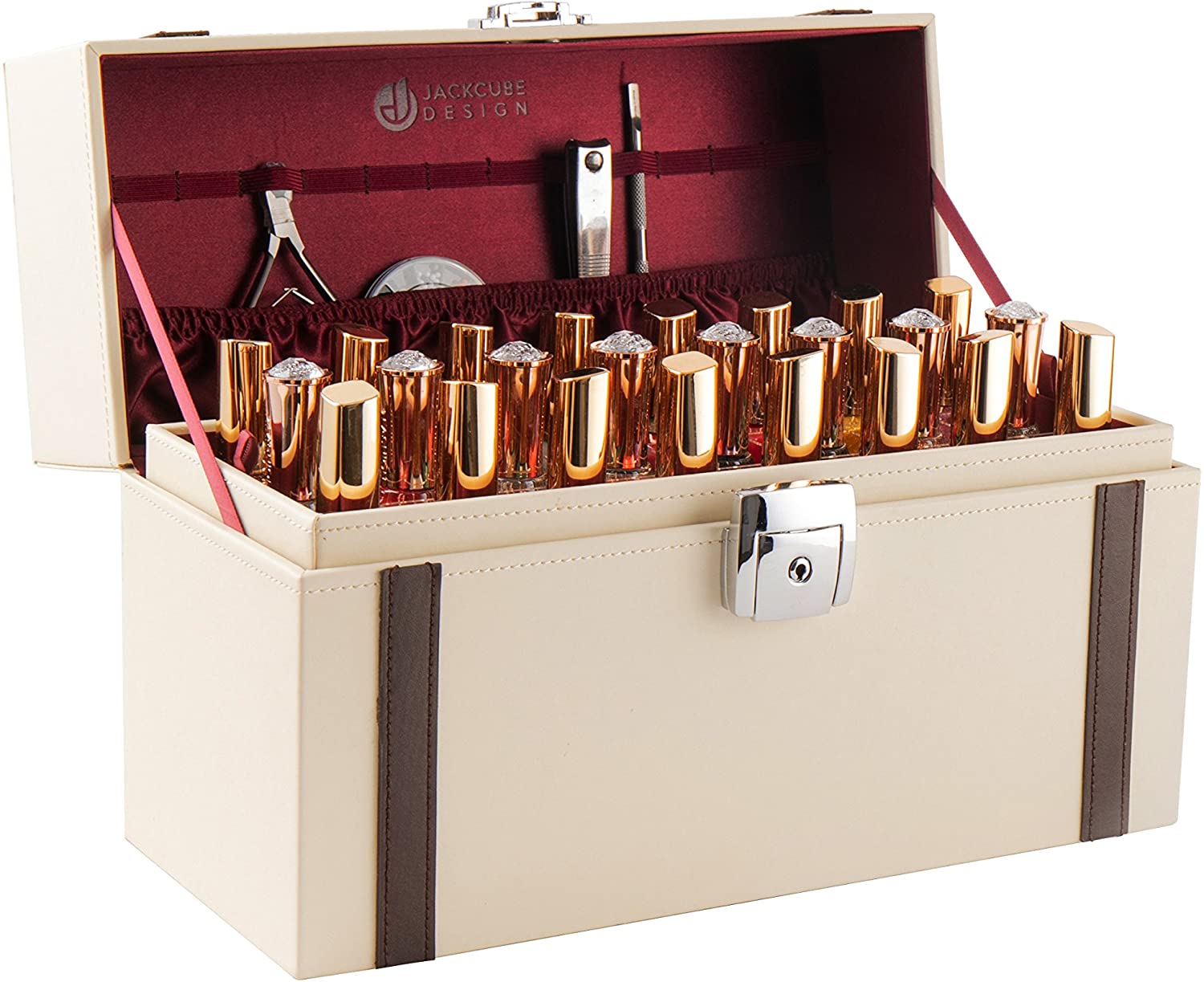 Jackcube Design Makeup & Jewelry Valigetta Smalti 48 Scomparti Avorio