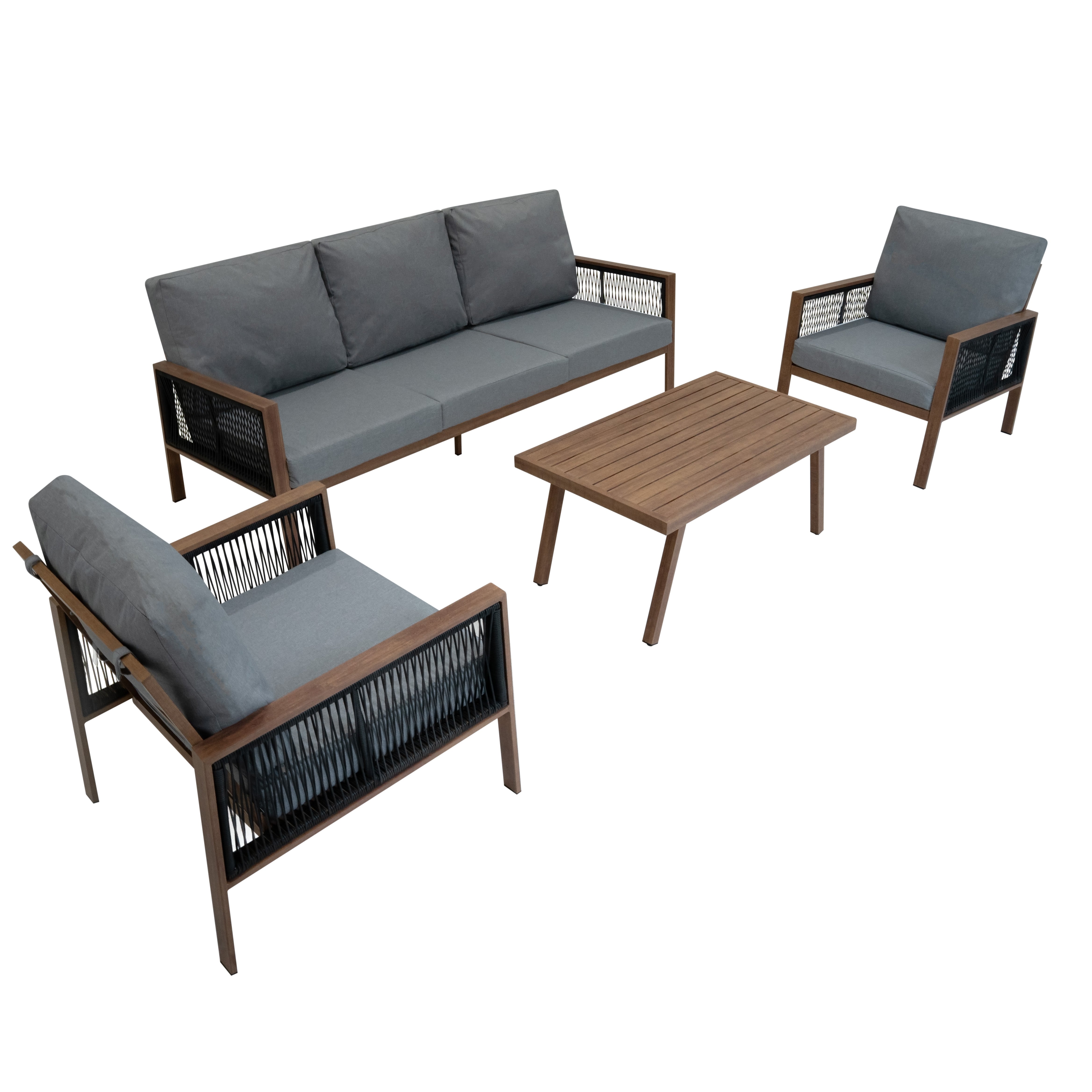 Q-Rax Mobili da Esterno set divano giardino 4 pezzi legno