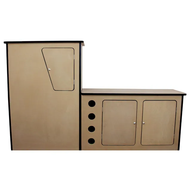 Q-Rax Credenza Camper MDF Sinistra 1145 mm con Portabottiglie