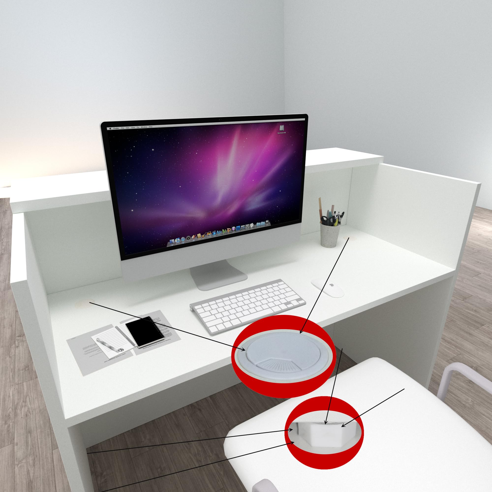 Henor Ebro Bancone reception 140 cm Bianco ufficio