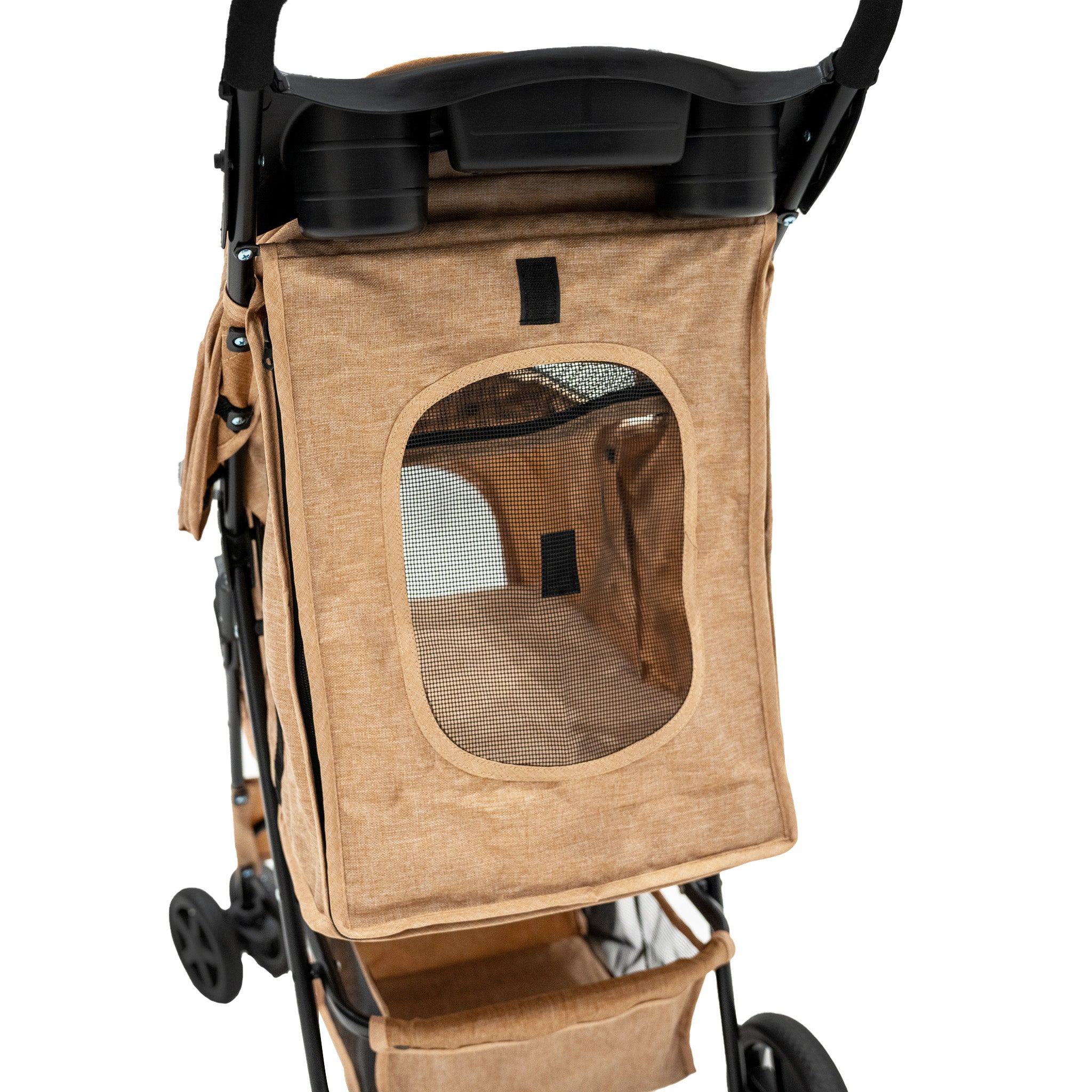 Q-Rax Passeggino per Animali Beige con Antipioggia 15kg